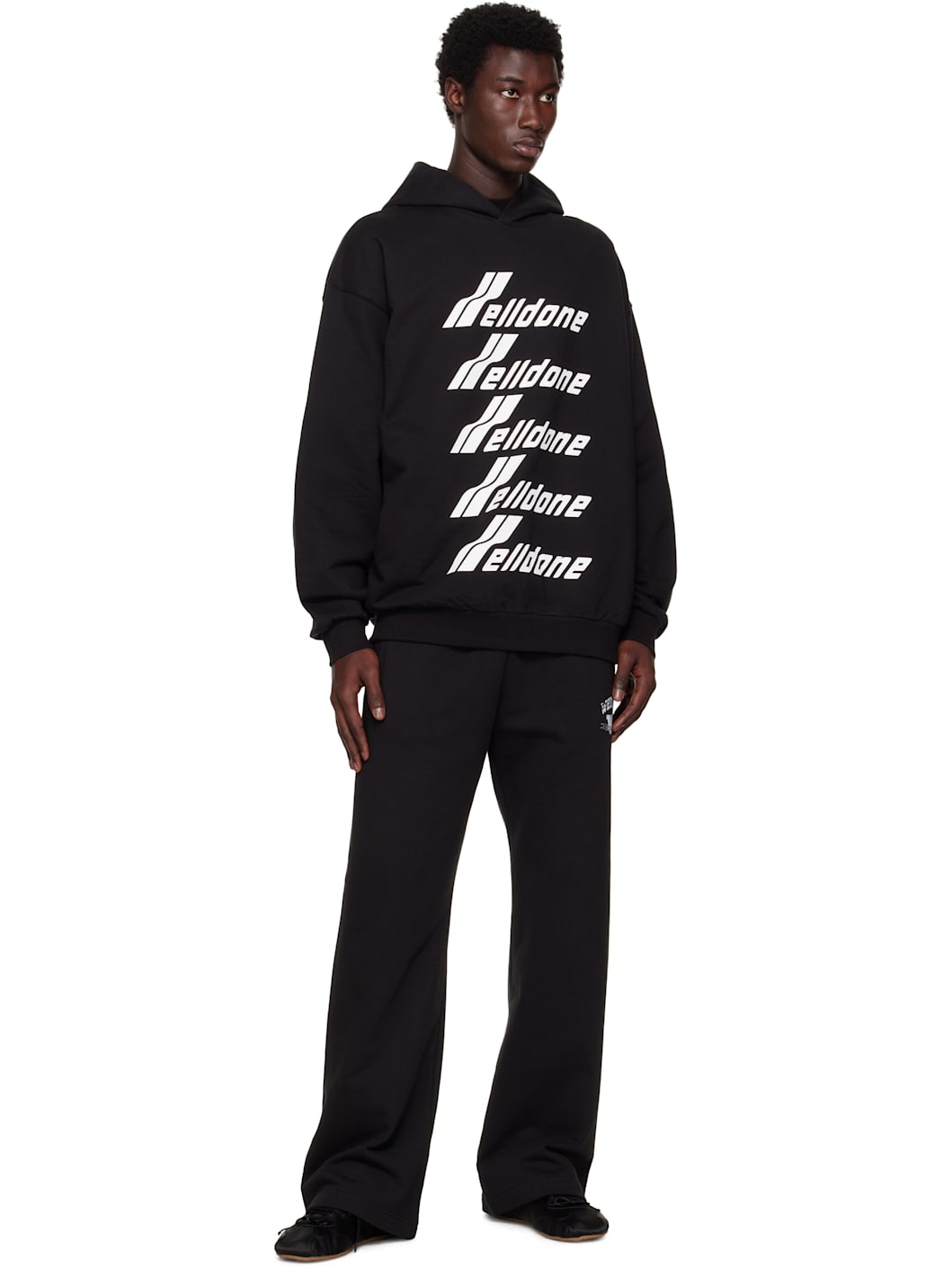 Black Printed Hoodie - 4