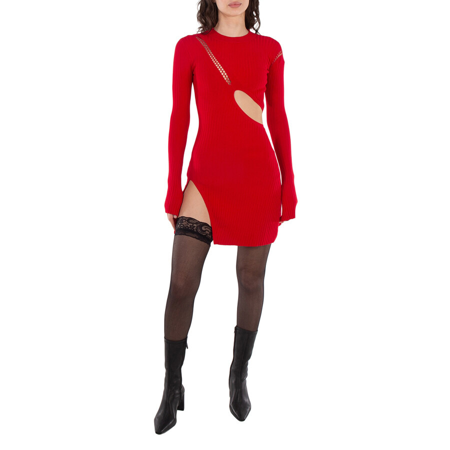 The Attico Cut-Out Detail Long Sleeve Mini Dress - 2