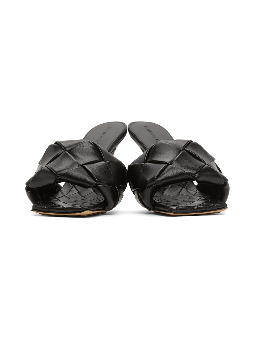 Black Intrecciato Lido Heeled Sandals - 2