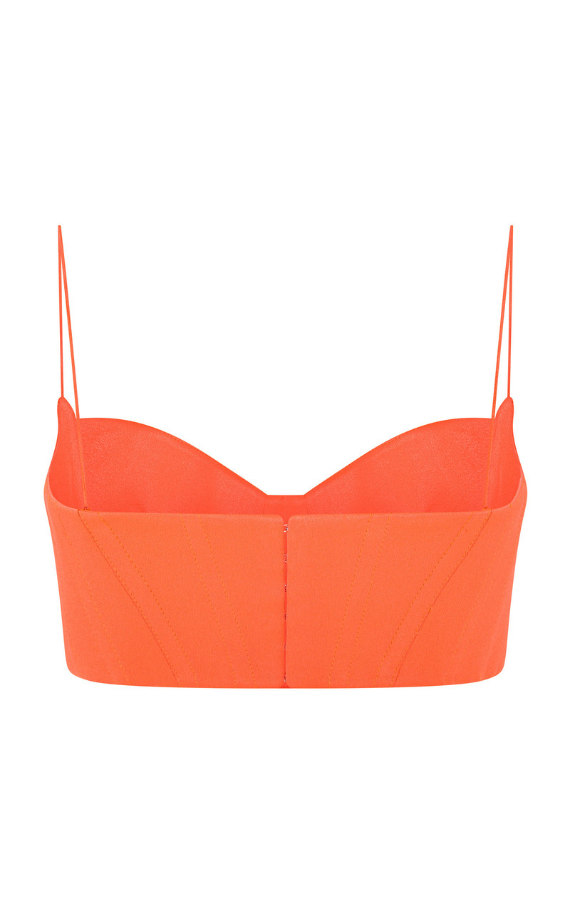 ALEX PERRY HART satin bustier top orange outlook