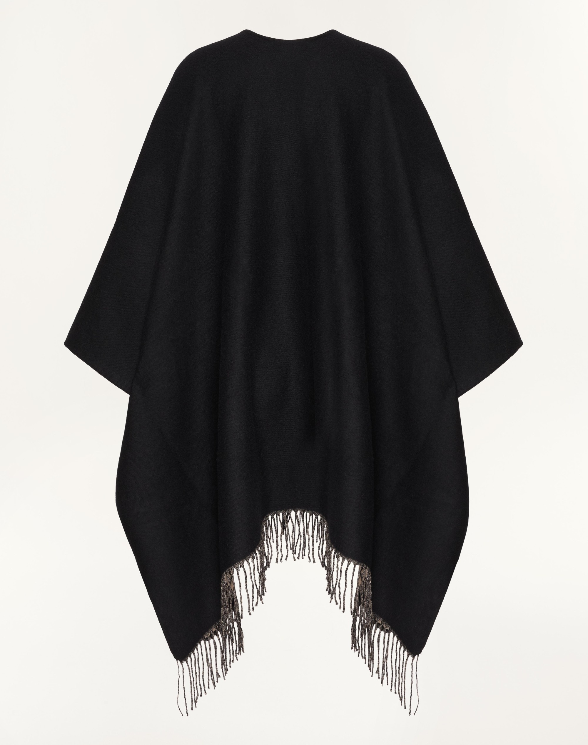 DOUBLE TOILE ICONOGRAPHE PONCHO IN WOOL, SILK AND CASHMERE - 2