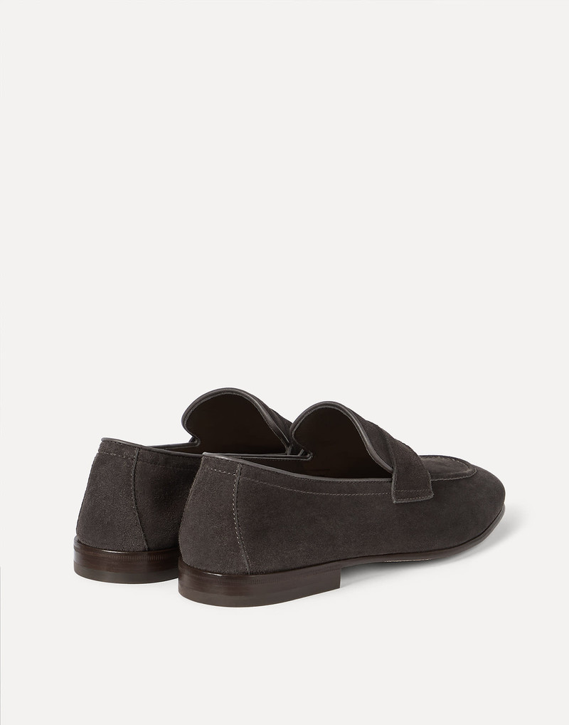 Brunello Cucinelli Suede soft penny loafers outlook