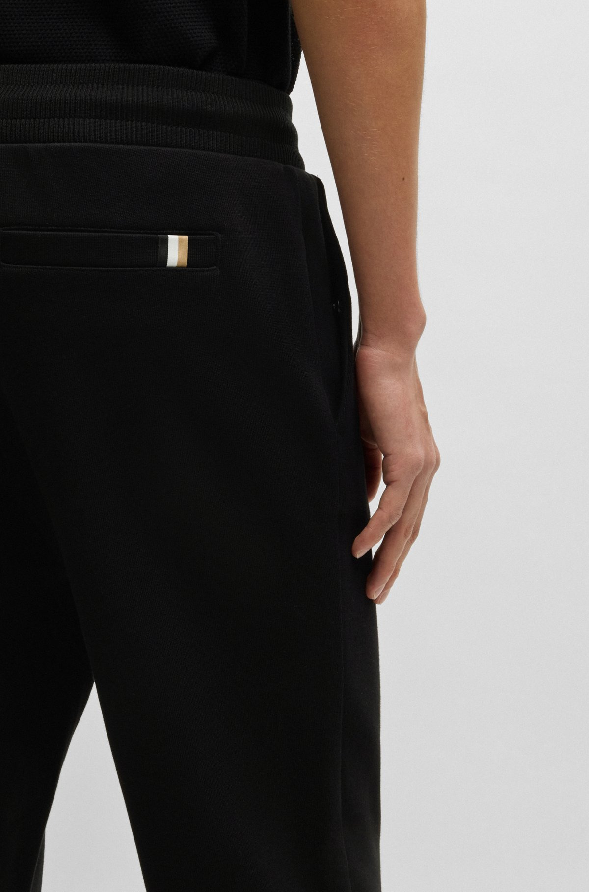 MERCERIZED-COTTON TRACKSUIT BOTTOMS WITH STRIPE WAISTBAND - 3