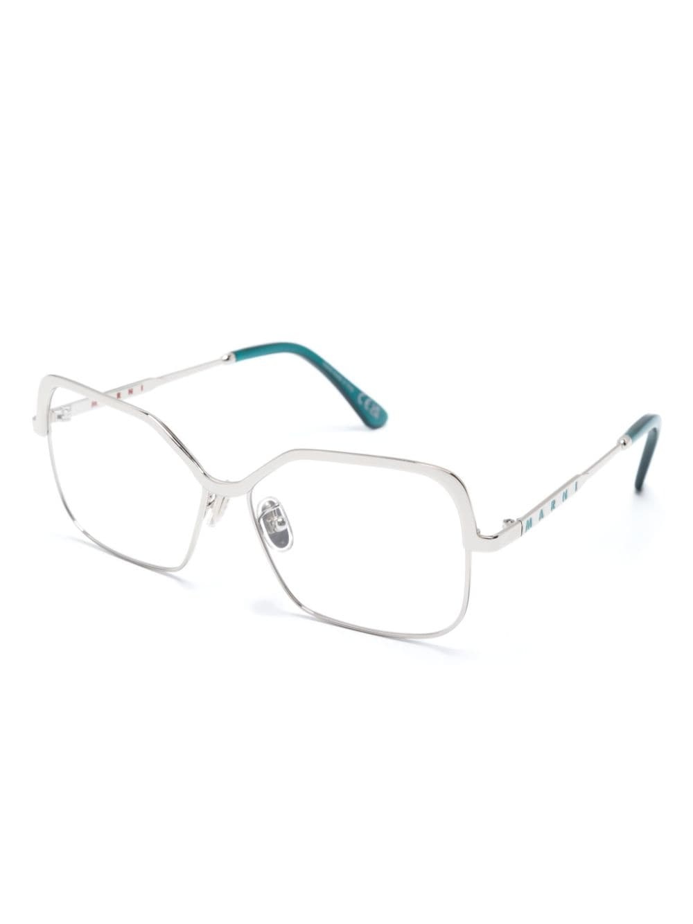 logo-debossed square-frame glasses - 2
