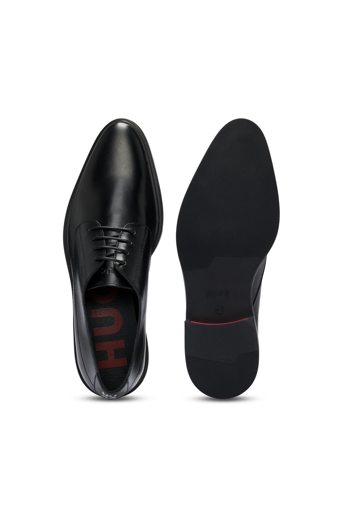 DERBY SHOES IN NAPPA LEATHER WITH EMBOSSED LOGO - 4