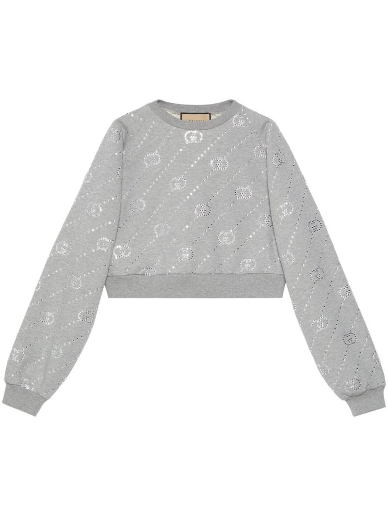 crystal-embellished Interlocking G-logo felted sweatshirt 1