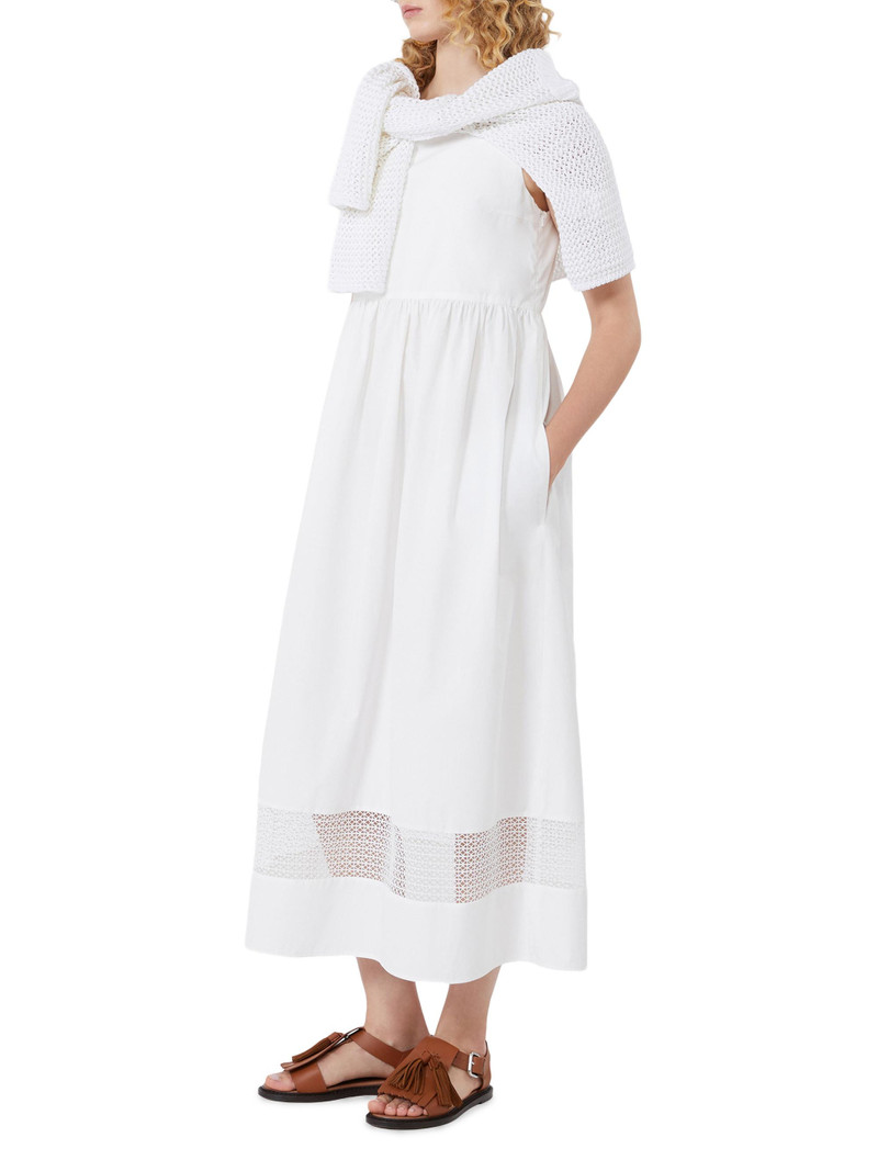 Women's Cotton Poplin Sleeveless Dress - White 3