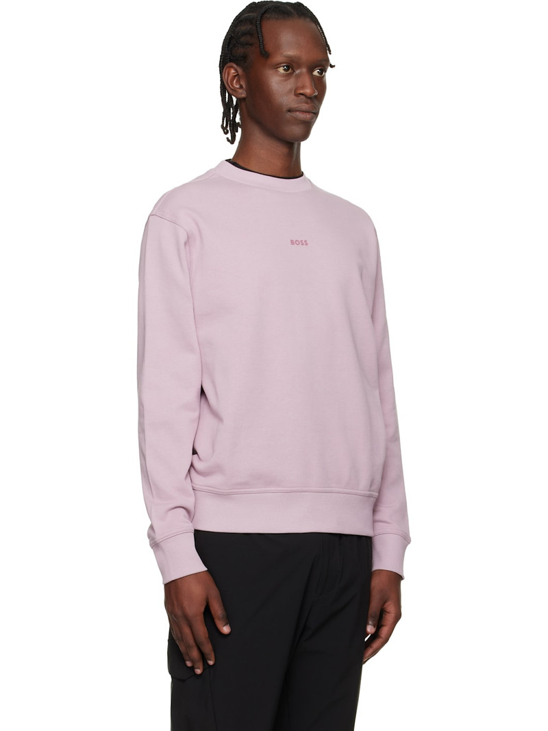 Purple Cotton Terry Contrast Logo Relaxed-Fit Sweatshirt 2