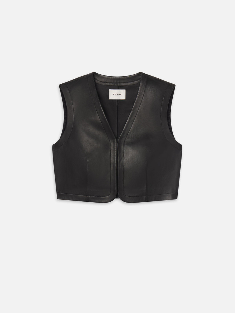 The Leather Vest in Black 1