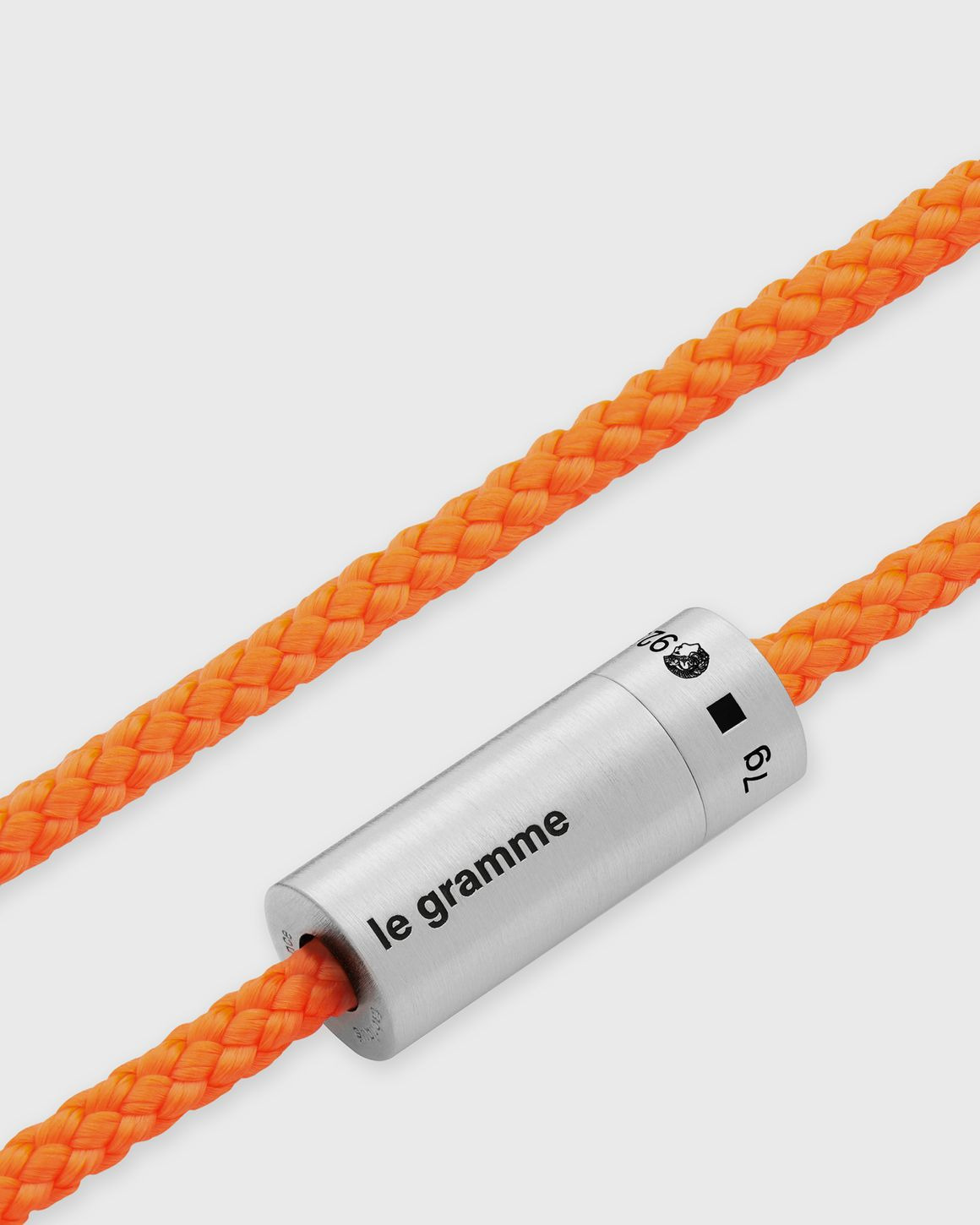 7g-brushed sterling silver-orange nato-cable-bracelet - 4