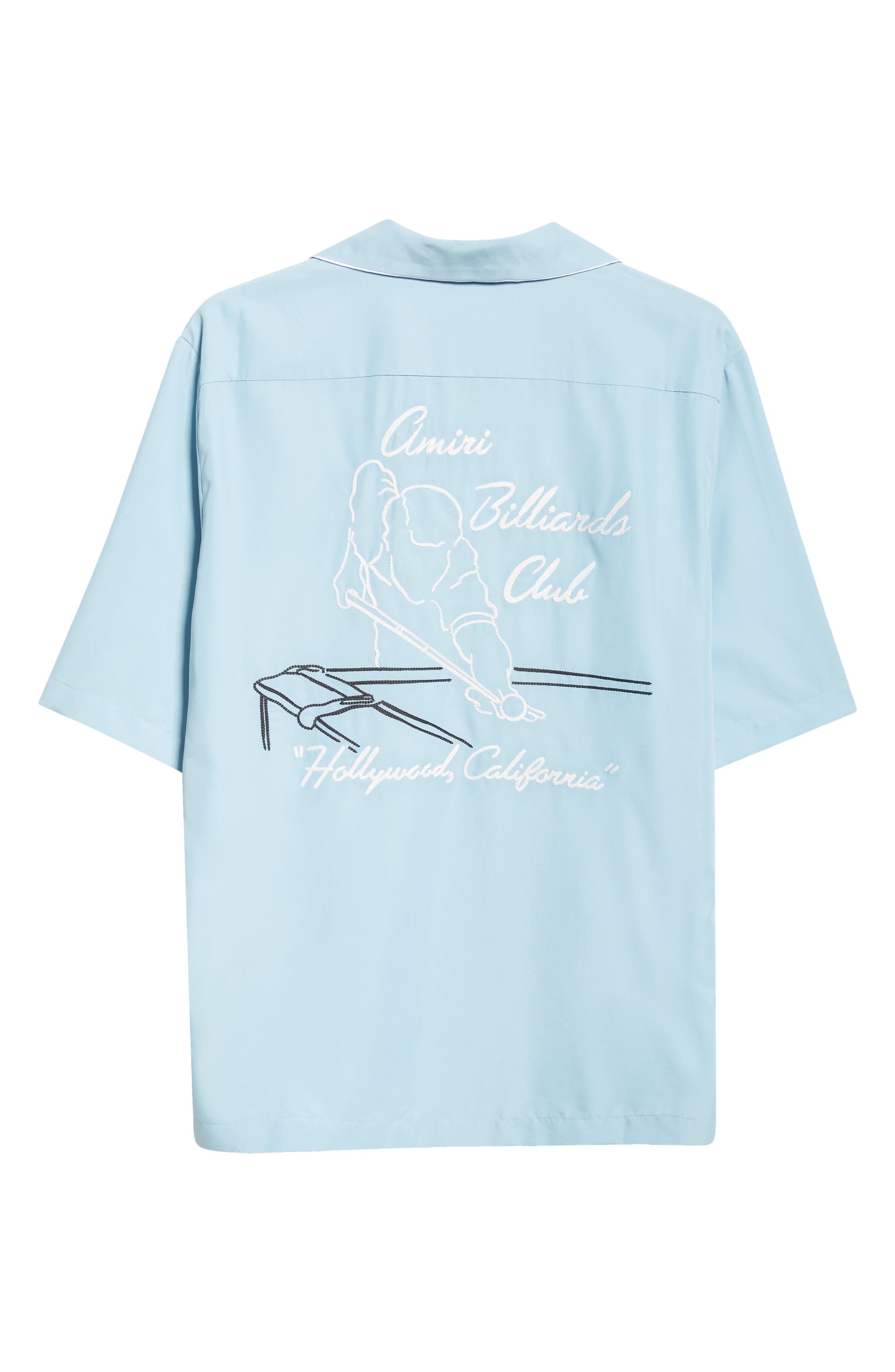 AMIRI Billiards Club Camp Shirt in Ocean Sky at Nordstrom - 7