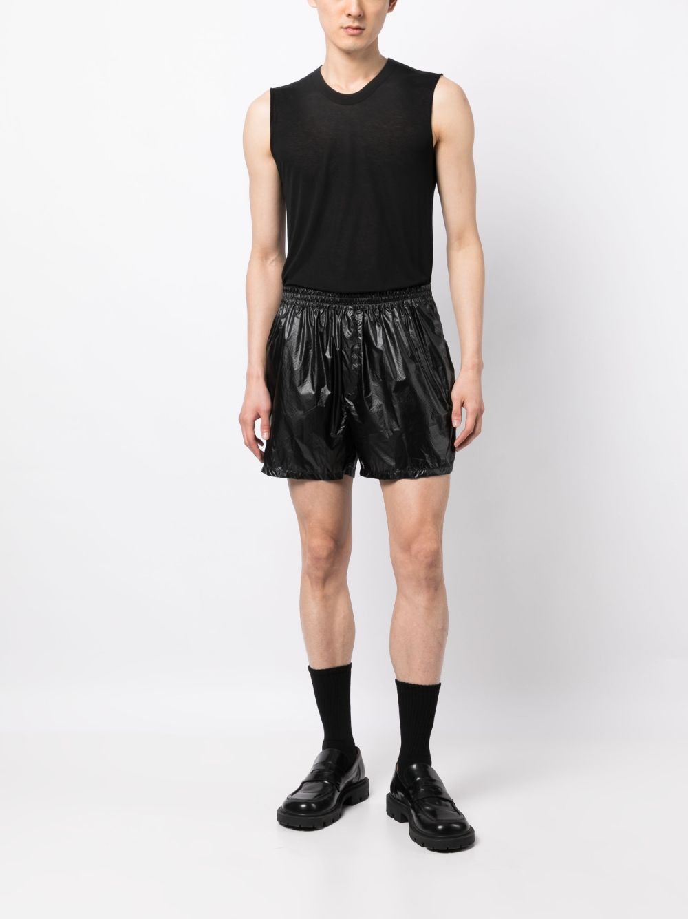 thigh-length track shorts - 2