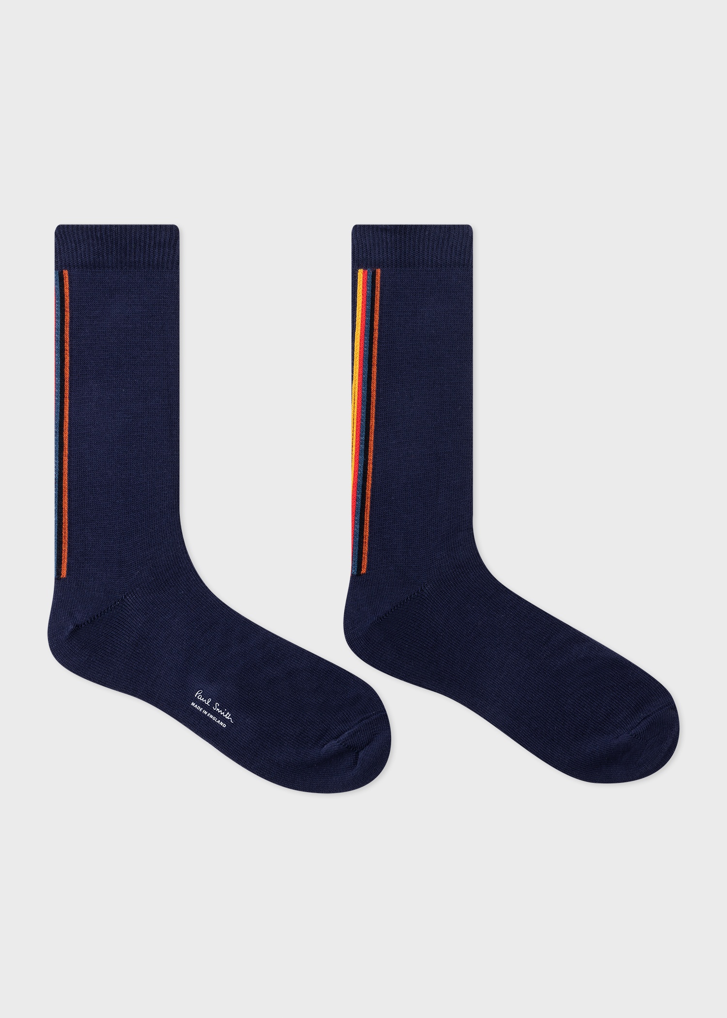 Navy Vertical 'Artist Stripe' Socks - 3