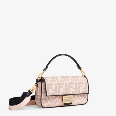 FENDI Embroidered pink canvas bag outlook