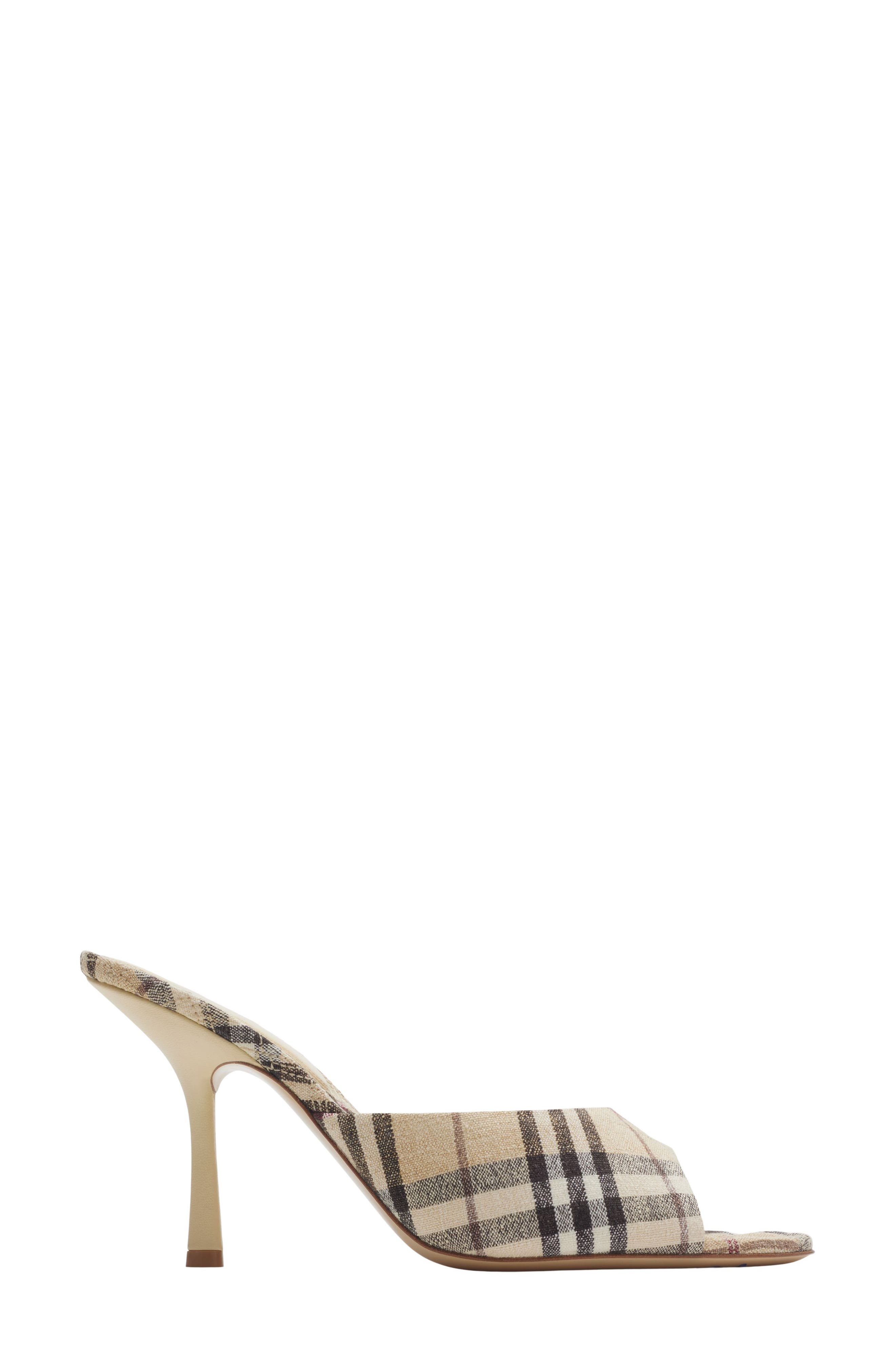 burberry Mews Check Slide Sandal (Women)
 in Alabaster Ip Check at Nordstrom - 1