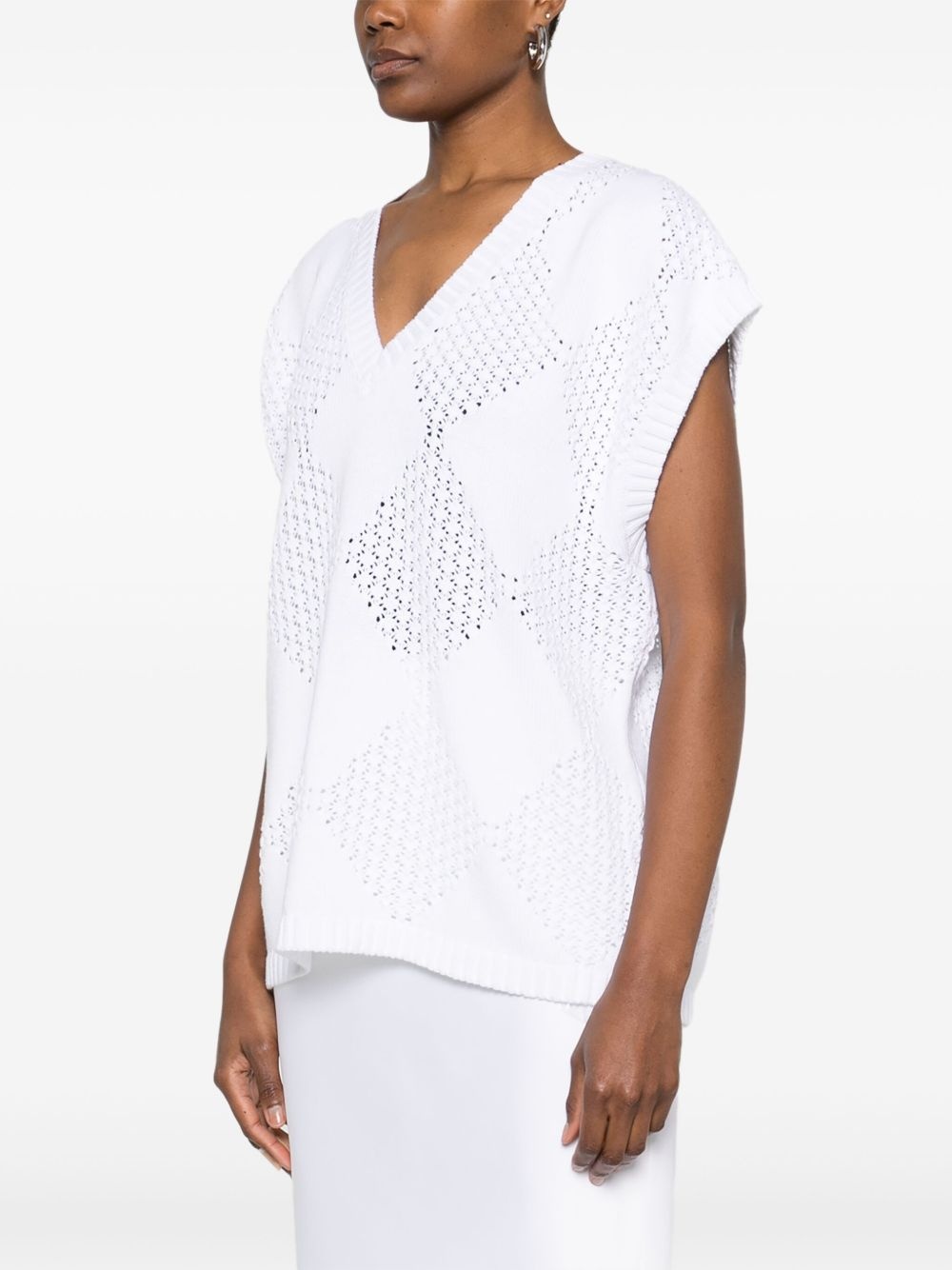open-knit vest - 3