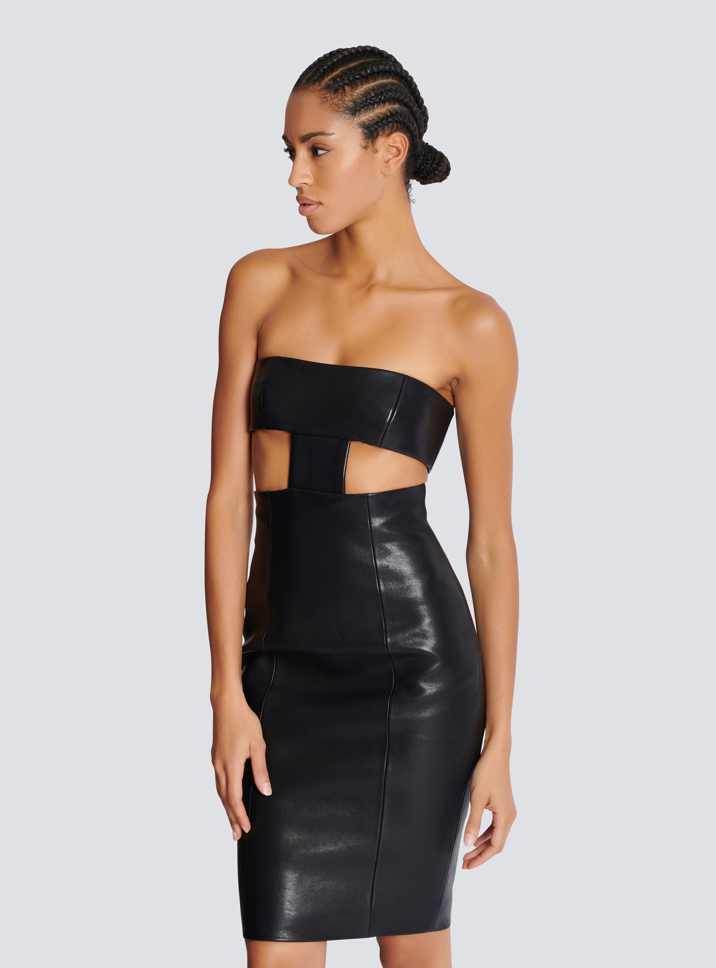 Strapless lambskin dress - 6