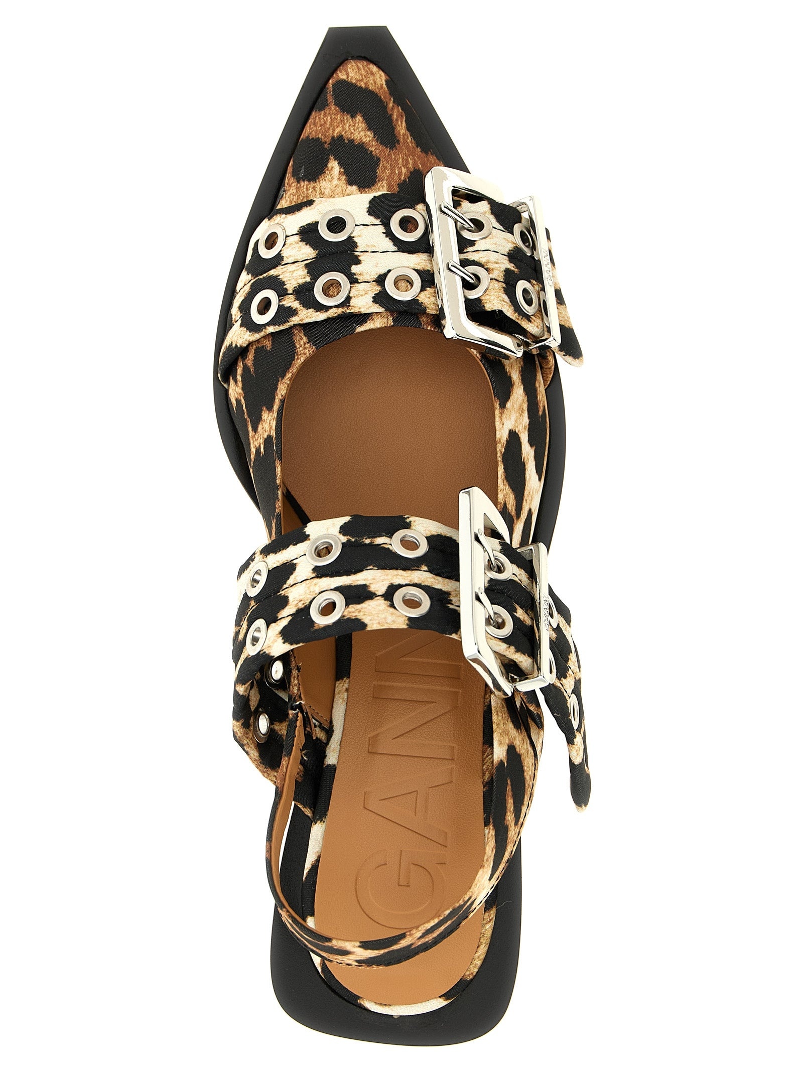 Leopard Satin Feminine Buckle Flat Shoes Multicolor - 4