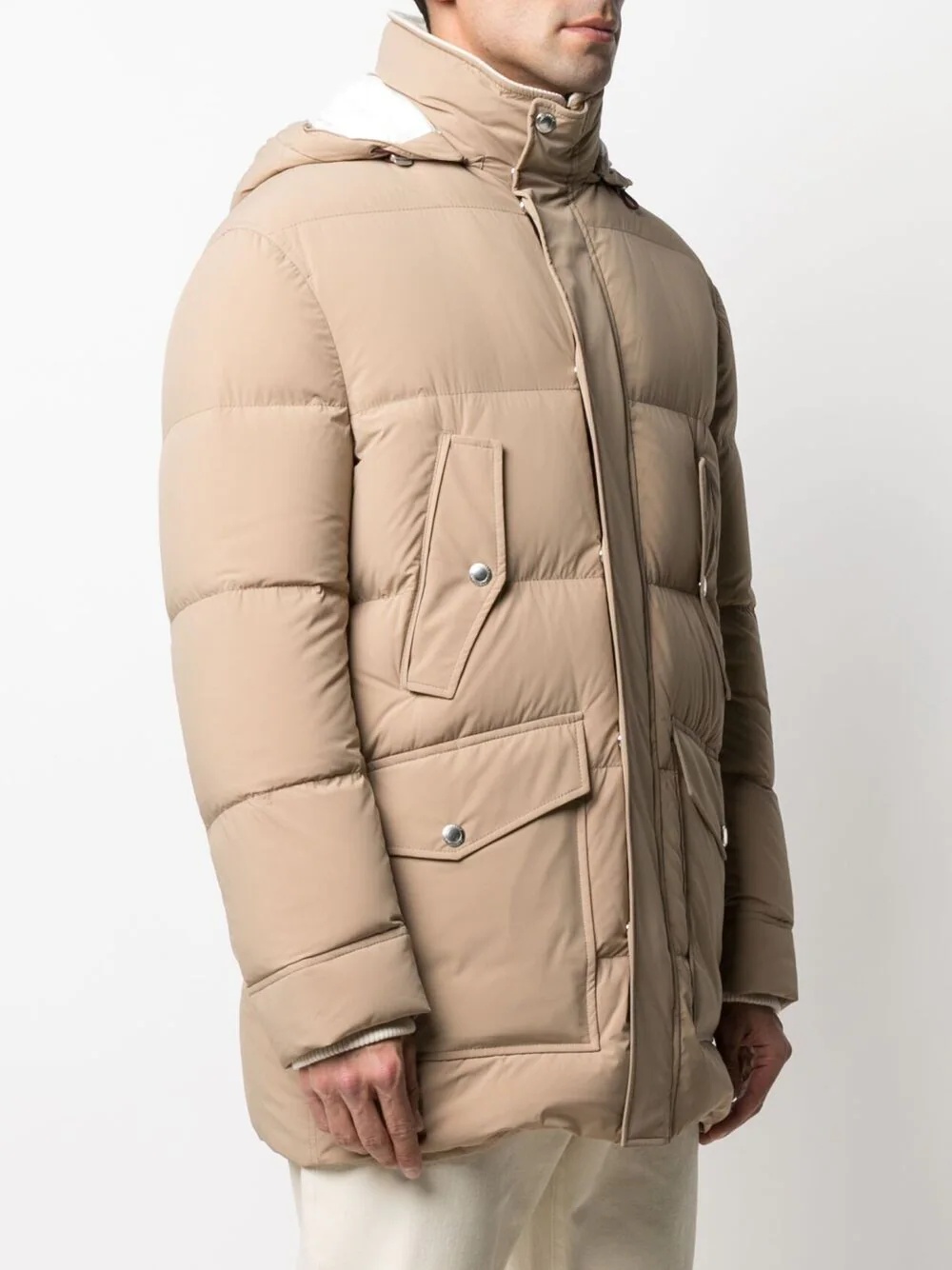 hooded padded down jacket - 3