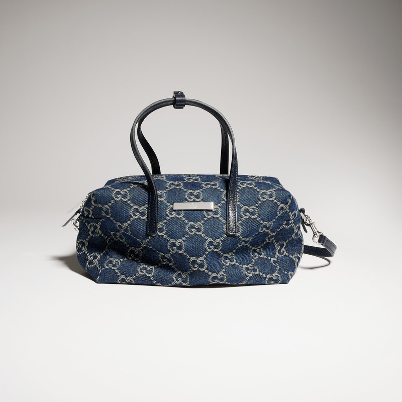 Small boston bag with Gucci plaque 1