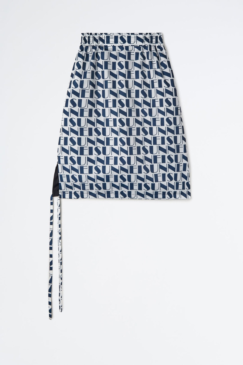 SUNNEI REVERSIBLE NAVY & WHITE LOGO ELASTIC SKIRT outlook