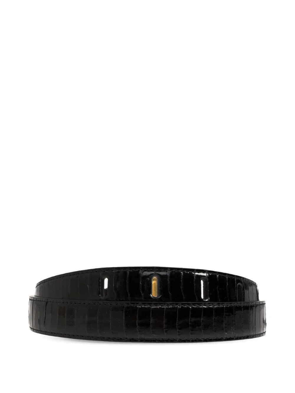 crocodile-effect leather belt - 1