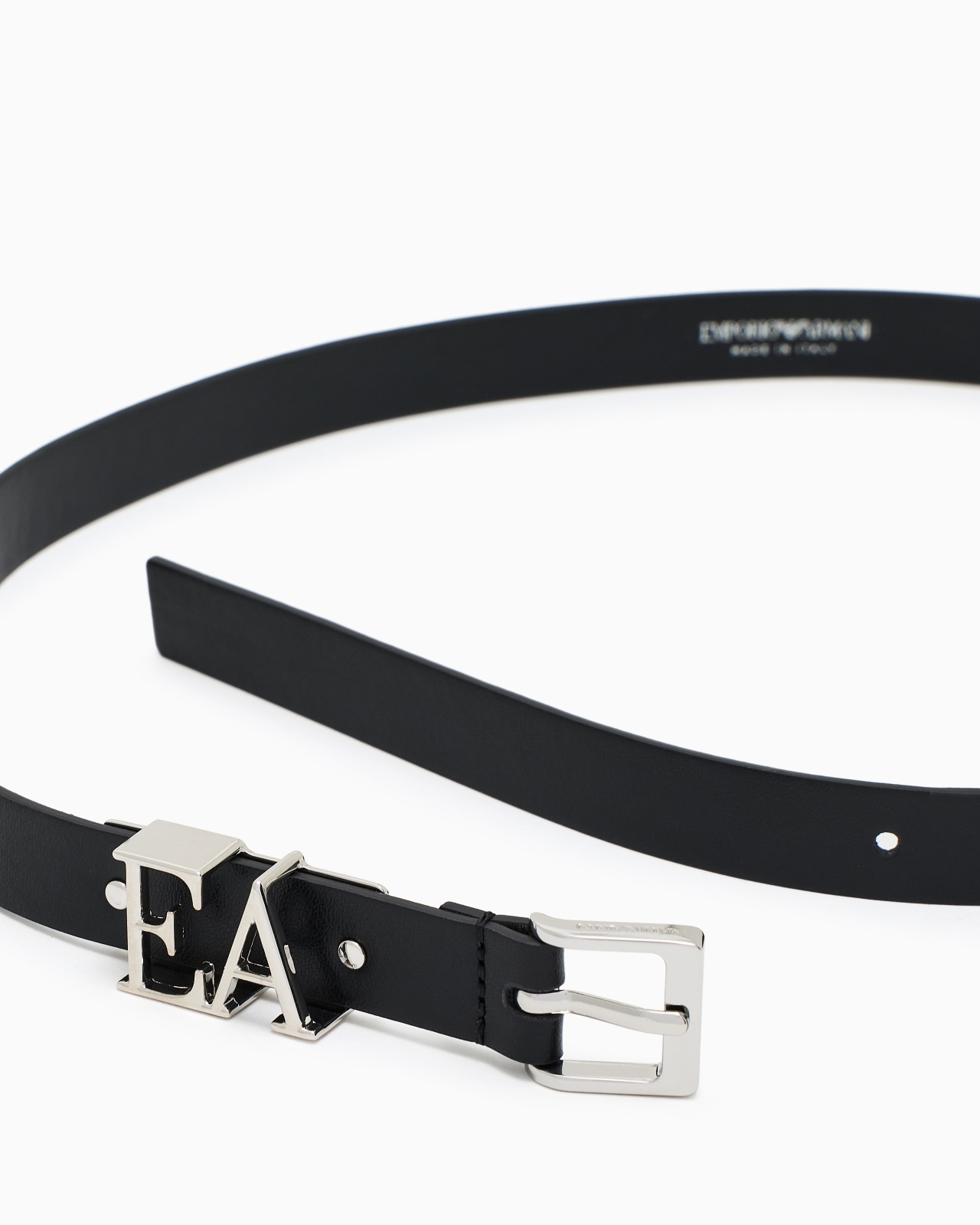 SMOOTH LEATHER BELT WITH MOULDED EA BUCKLE - 2