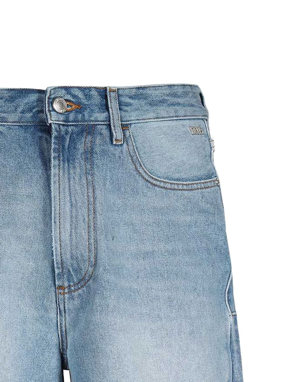 logo-patch denim shorts - 3