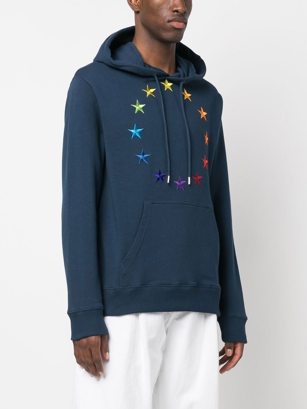 circular-embroidered cotton hoodie - 3