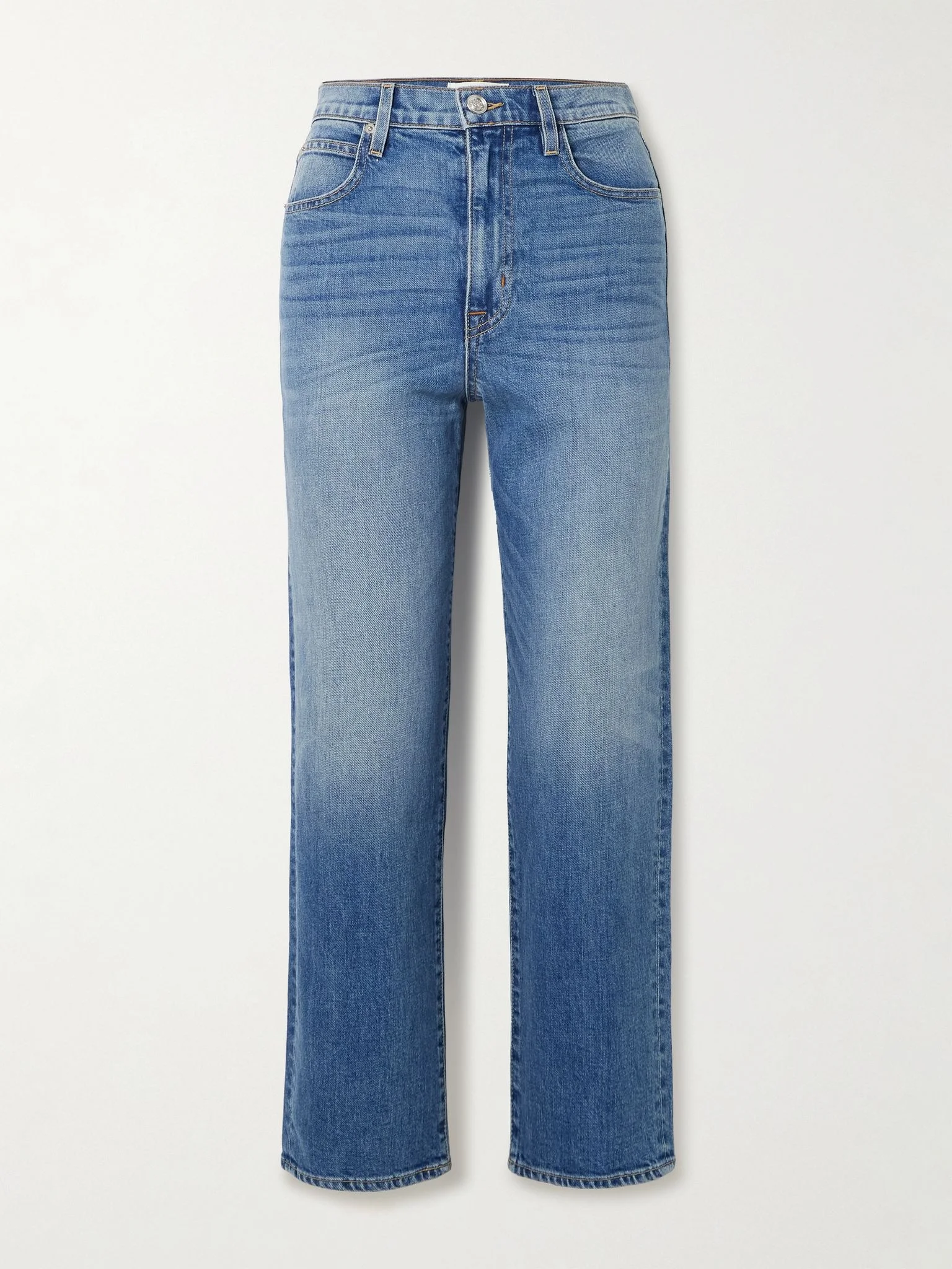 London Crop high-rise straight-leg jeans Light denim - 1