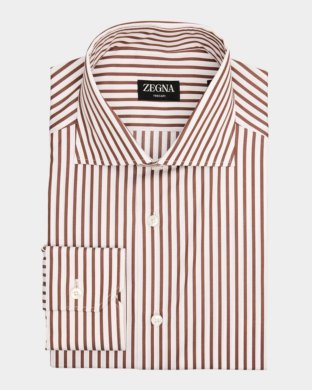 Men's Trecapi Cotton Bengal Stripe Dress Shirt - 1