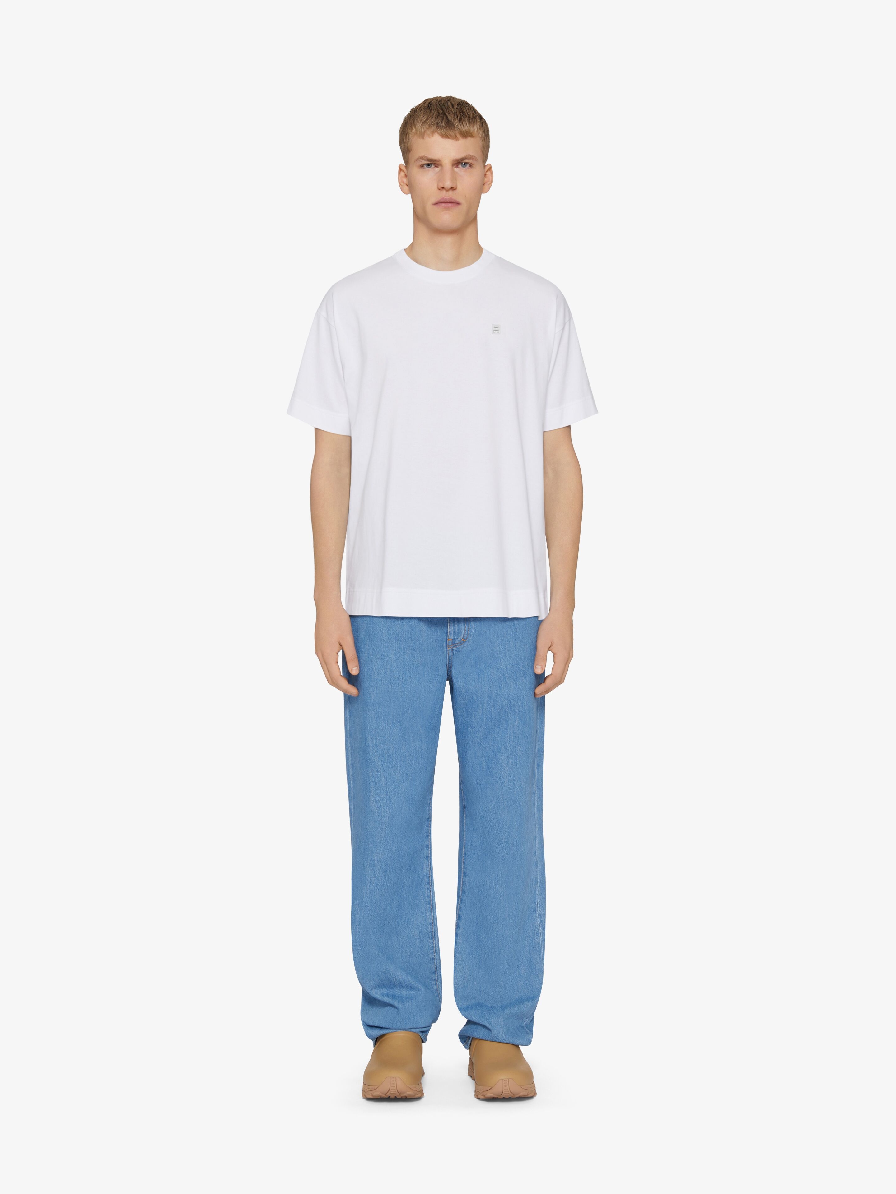T-SHIRT IN MERCERIZED COTTON WITH 4G DETAIL - 3