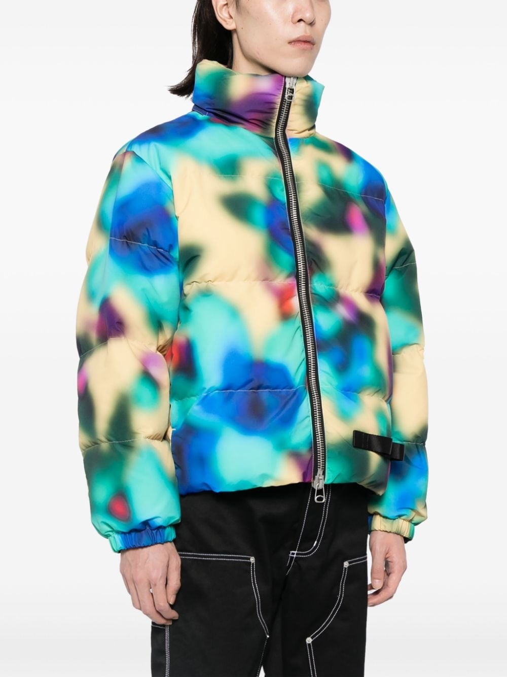 abstract-print padded jacket - 3
