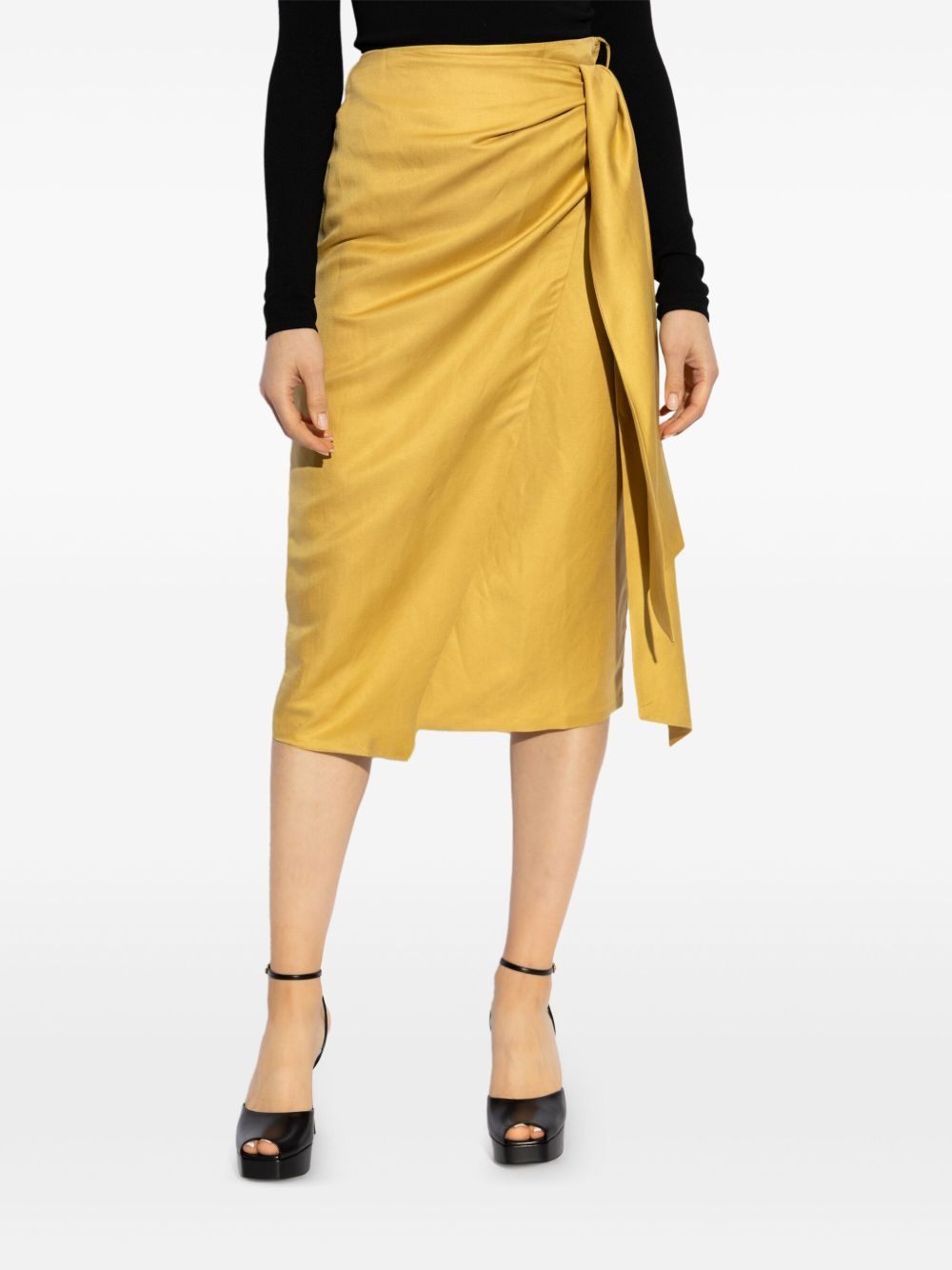 draped midi skirt - 2