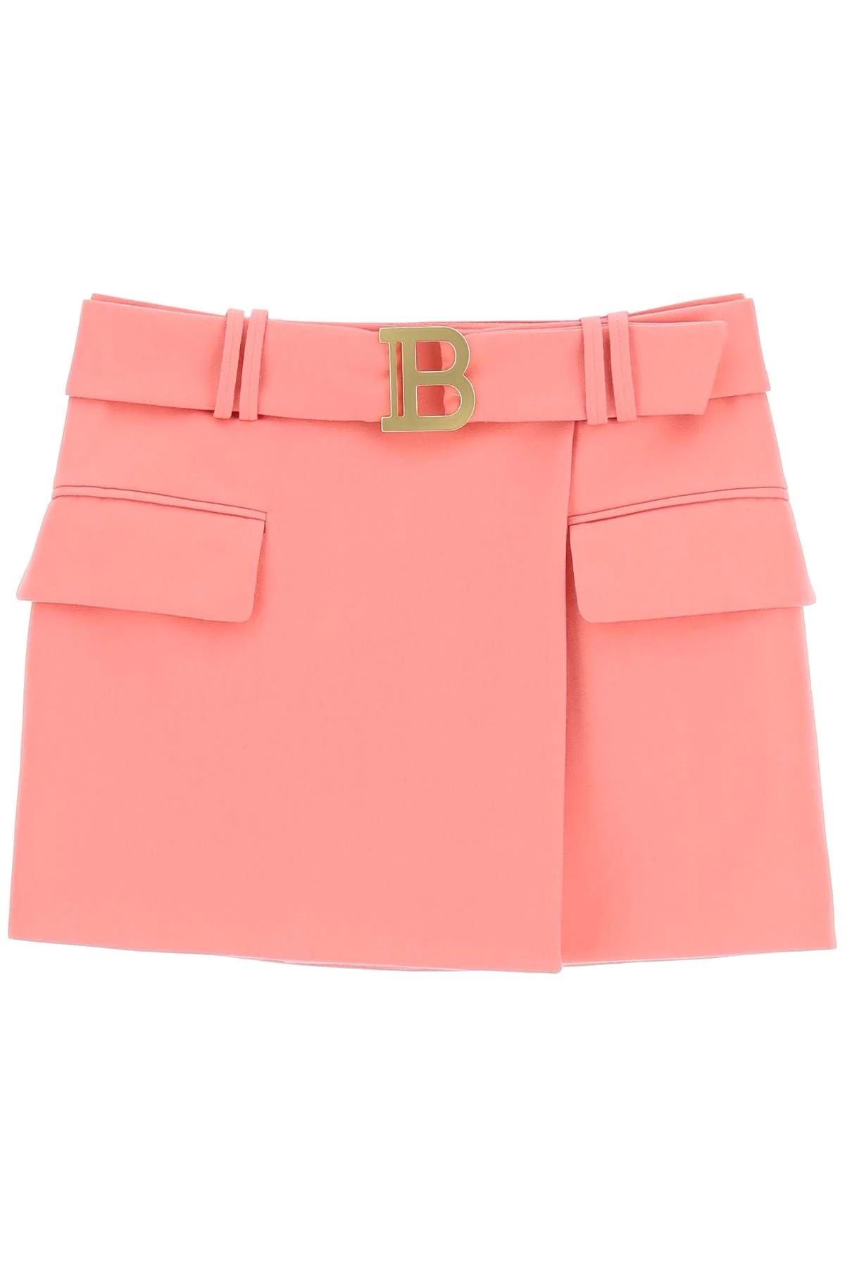 WOOL MINI SKIRT WITH B BUCKLE - 1