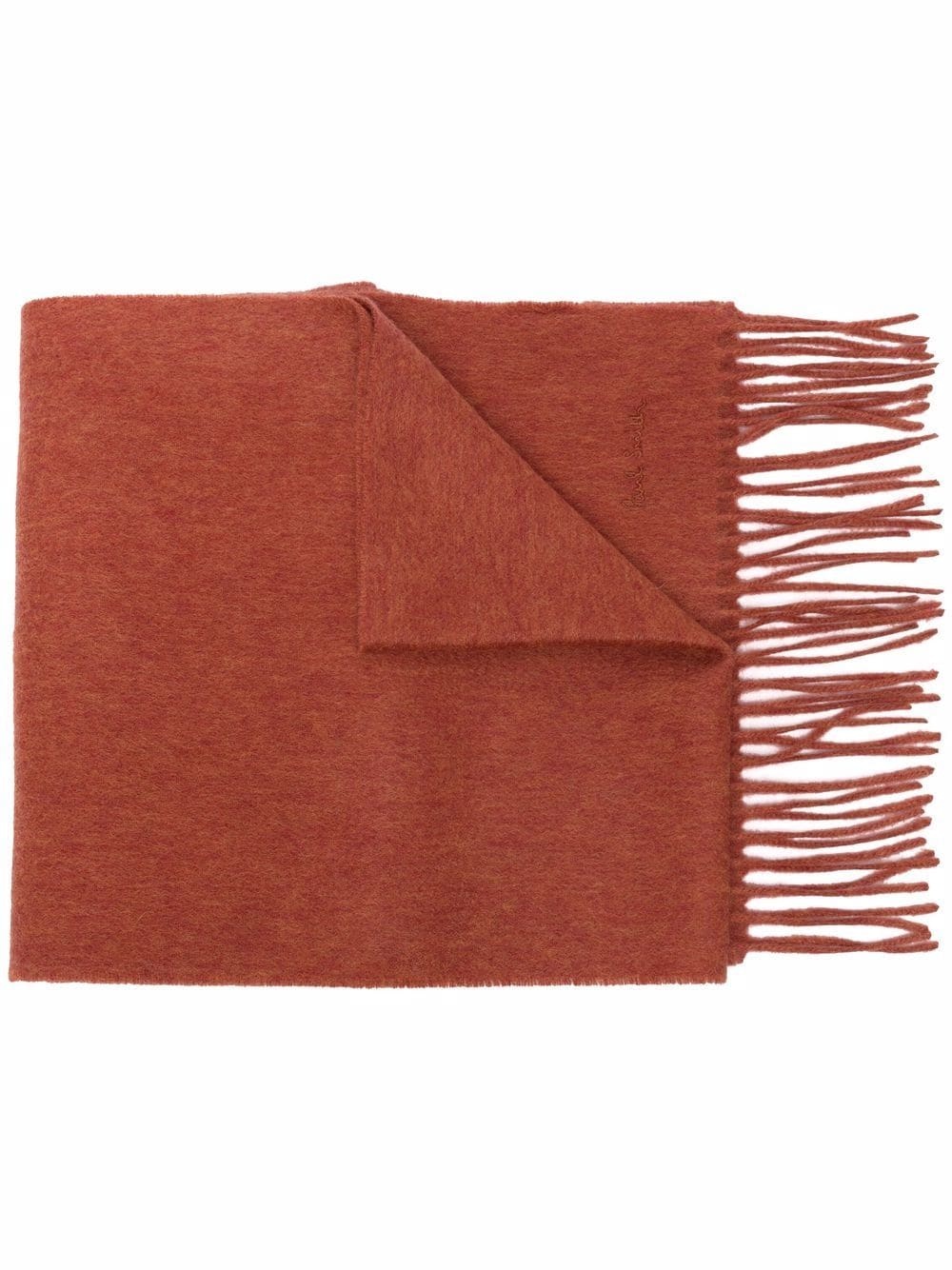 embroidered-logo cashmere scarf - 1