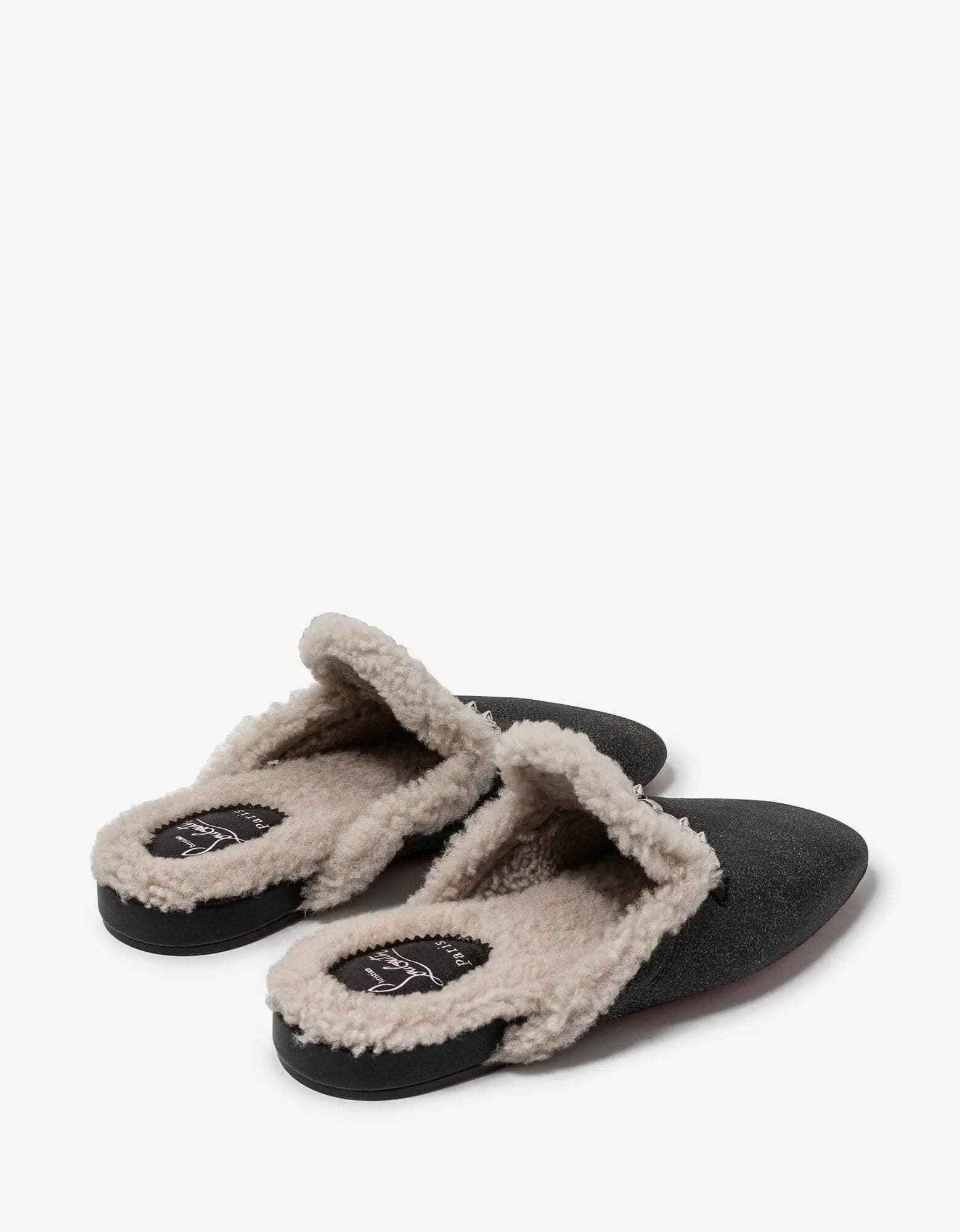 Christian Louboutin Woolito Swing Black Nappa Leather Mules - 3