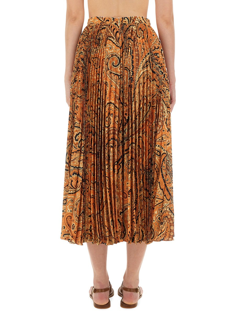 Pleated Sablé Skirt With Print - 3