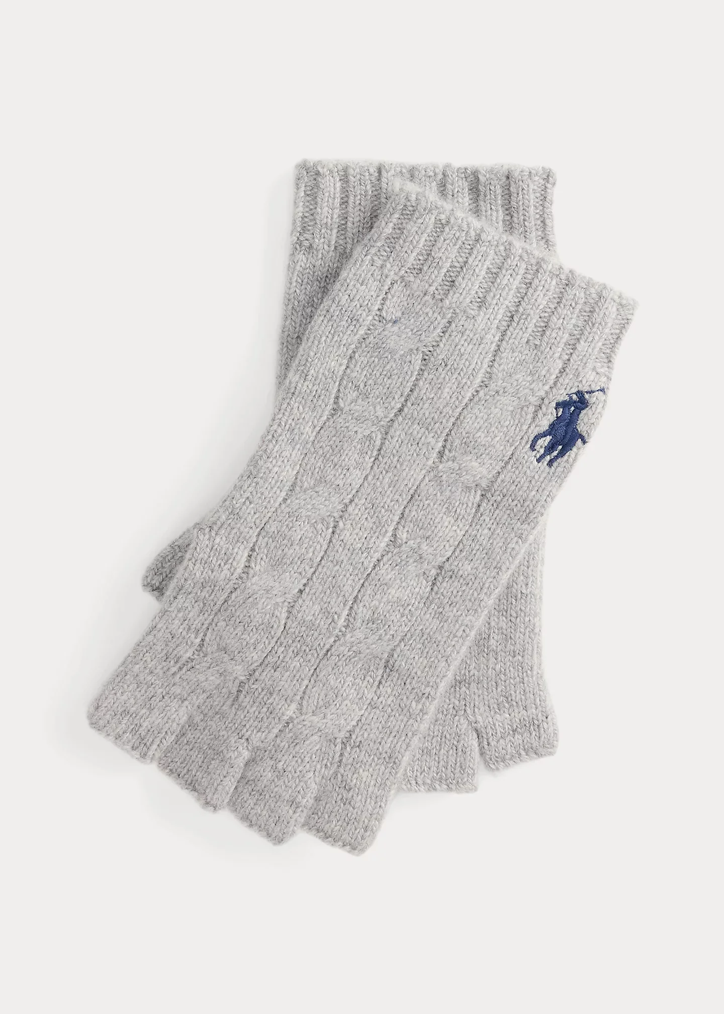 Cable Wool-Cashmere Fingerless Gloves - 1