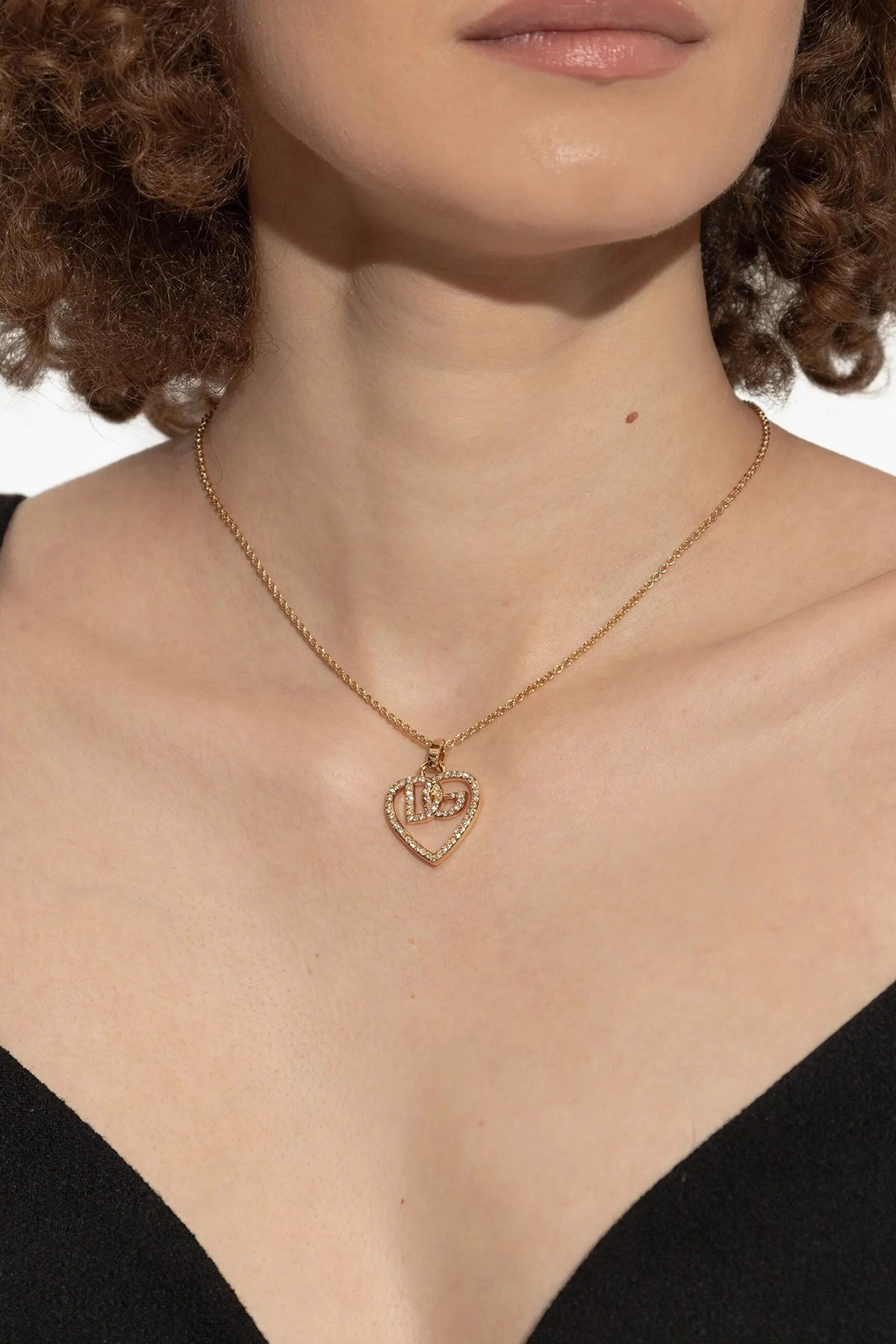Strass logo necklace - 2