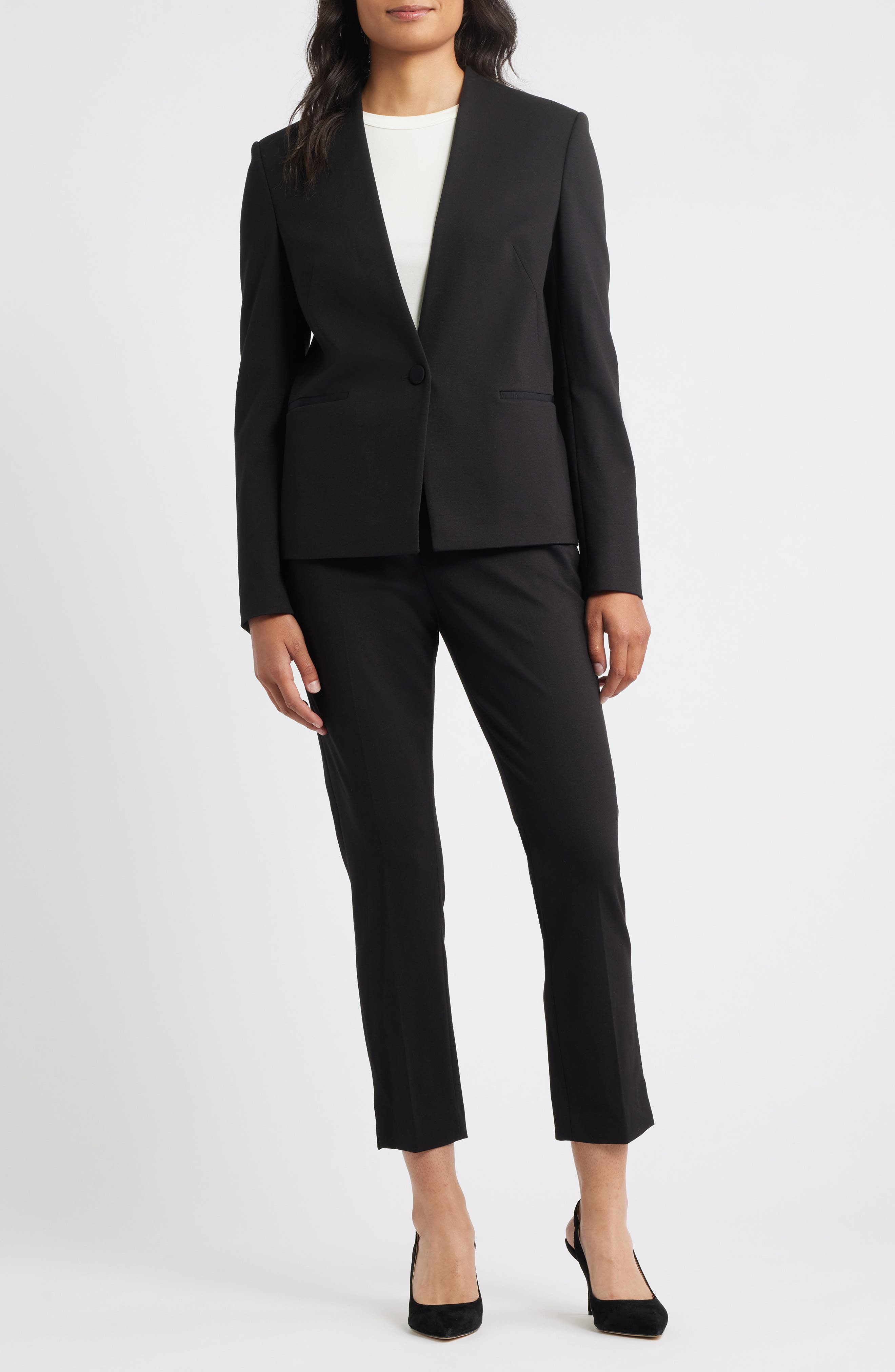 BOSS Jemma One-Button Blazer in Black at Nordstrom - 7