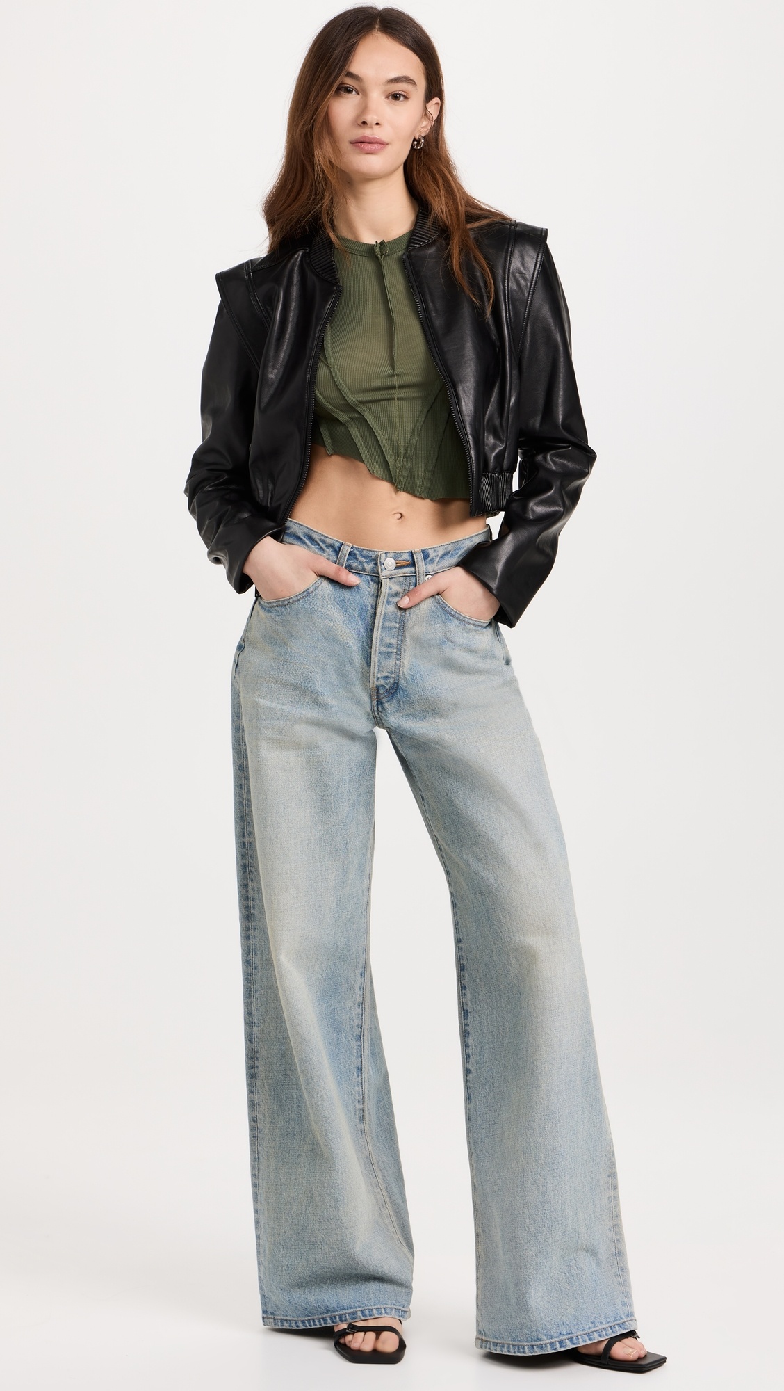 Doreen Luxe Vegan Leather Boxy Bomber Jacket - 7