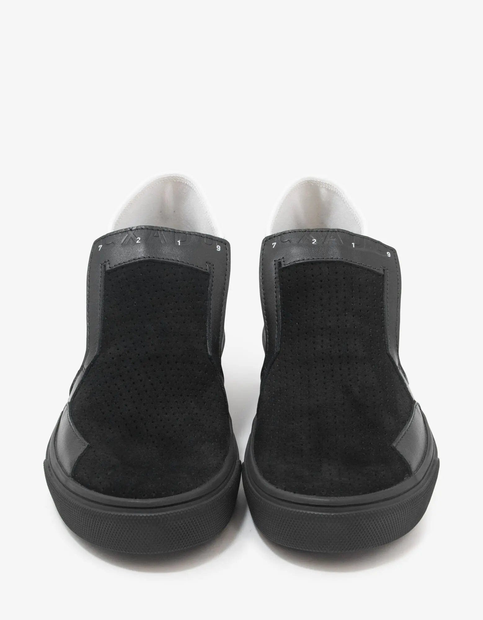 Stone Island Shadow Project Black Leather Slip-On Trainers - 6
