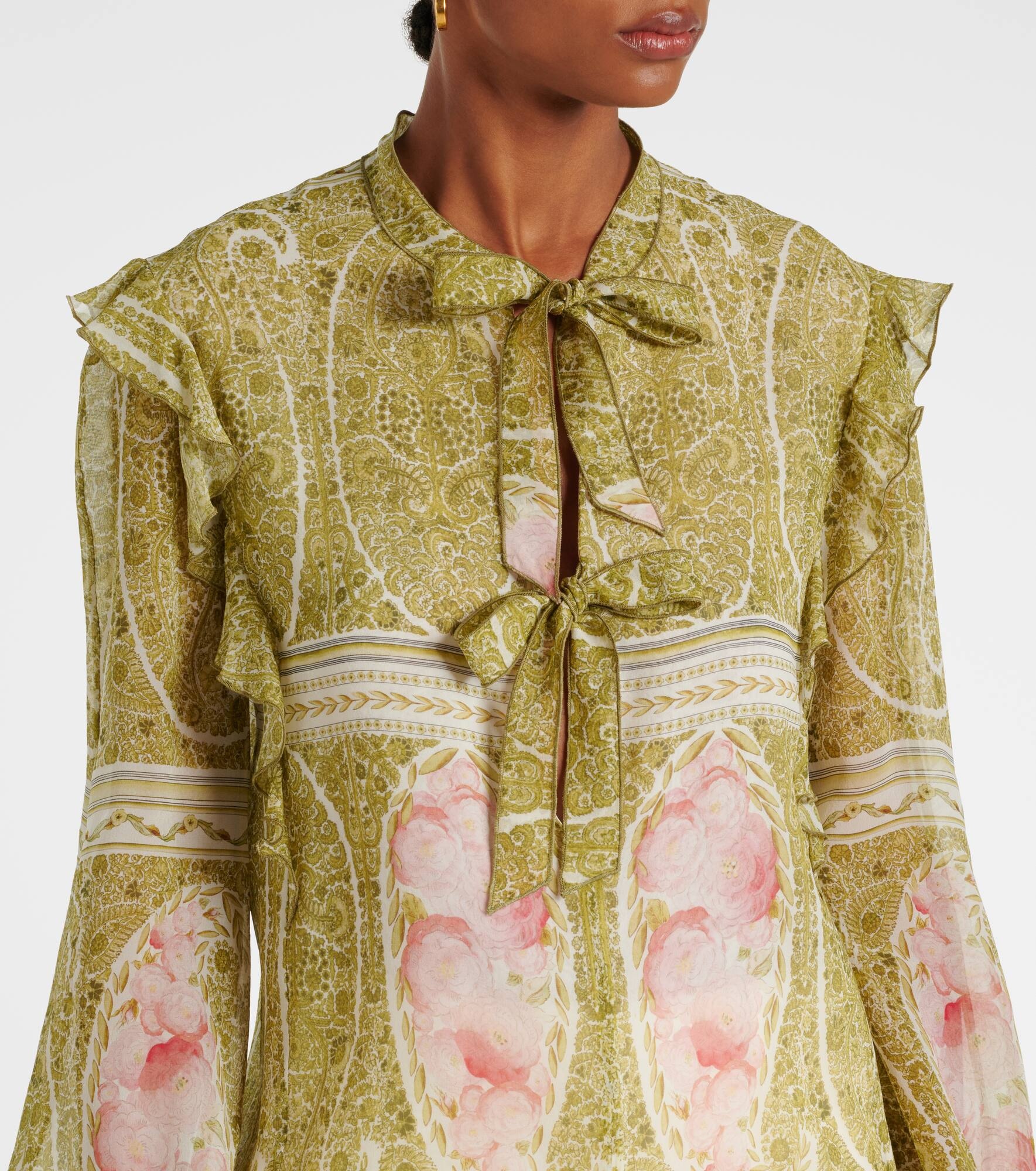 Printed silk georgette blouse - 4