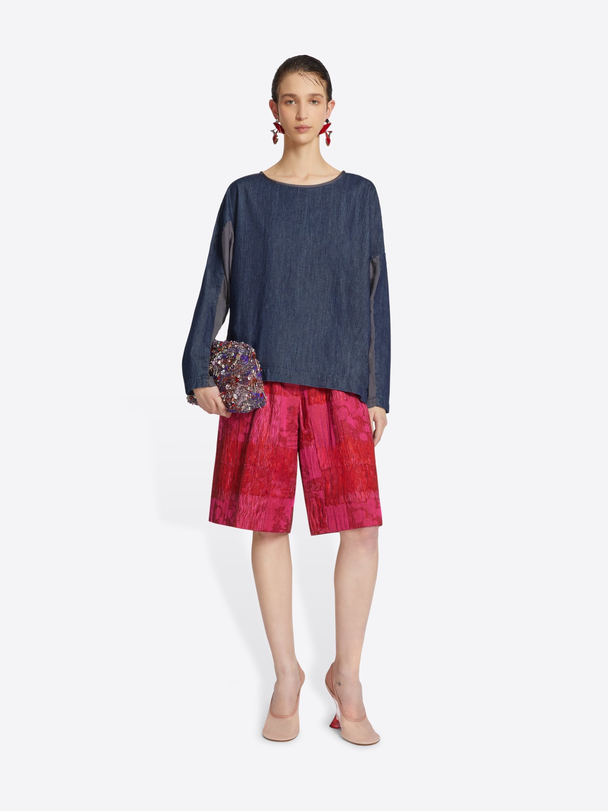 DENIM CONTRAST TOP - 2