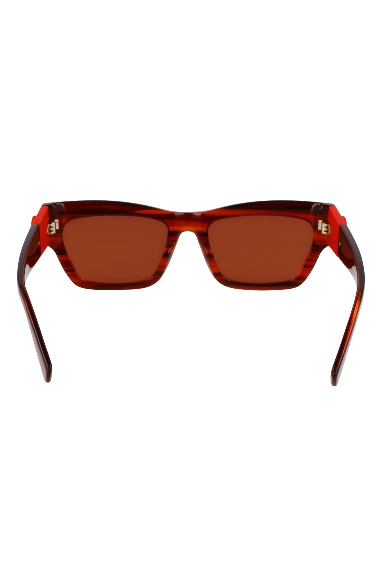 Longchamp Medallion 53mm Modified Rectangular Sunglasses in Striped Red at Nordstrom - 5