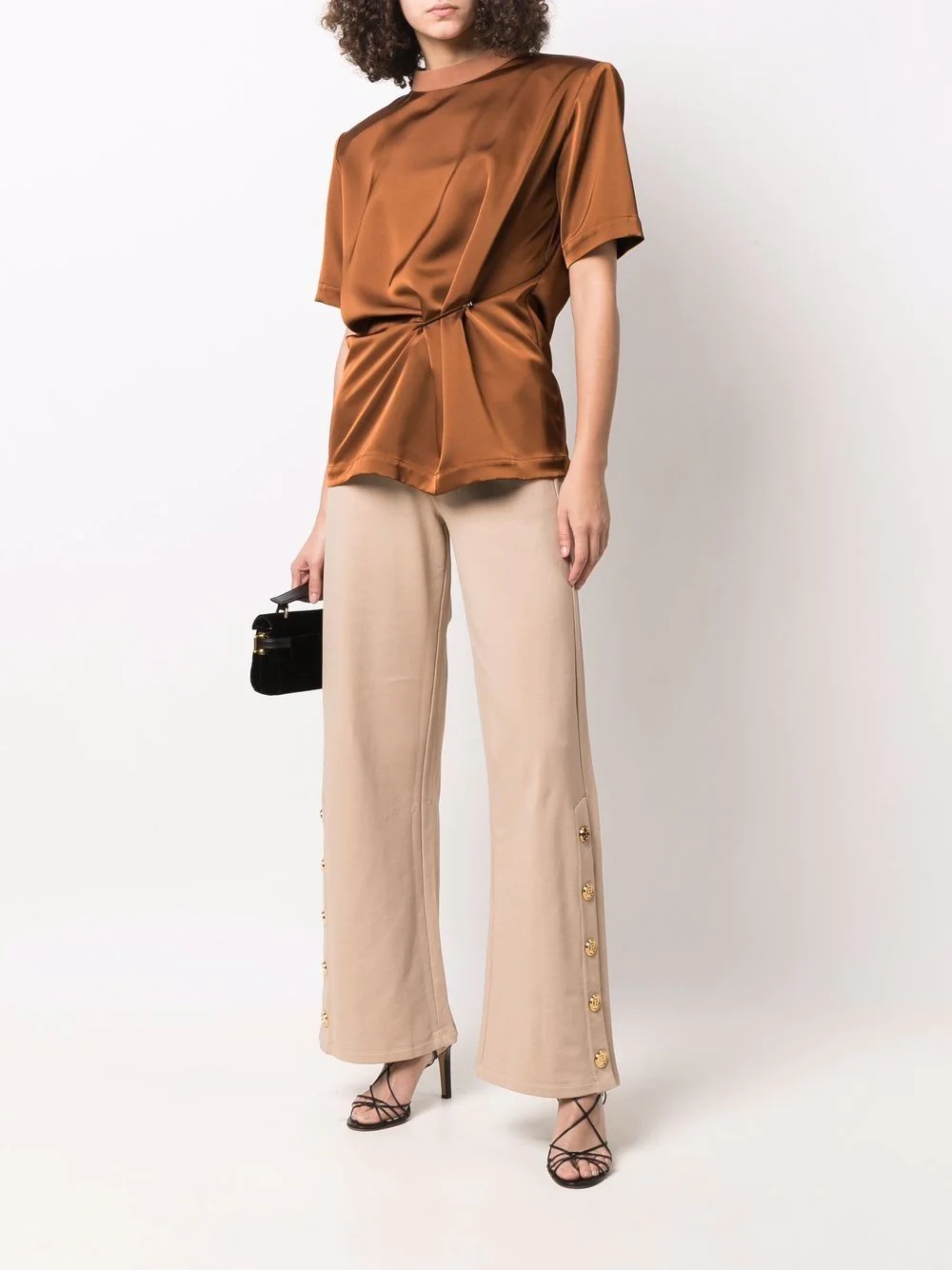 side-button detail trousers - 2