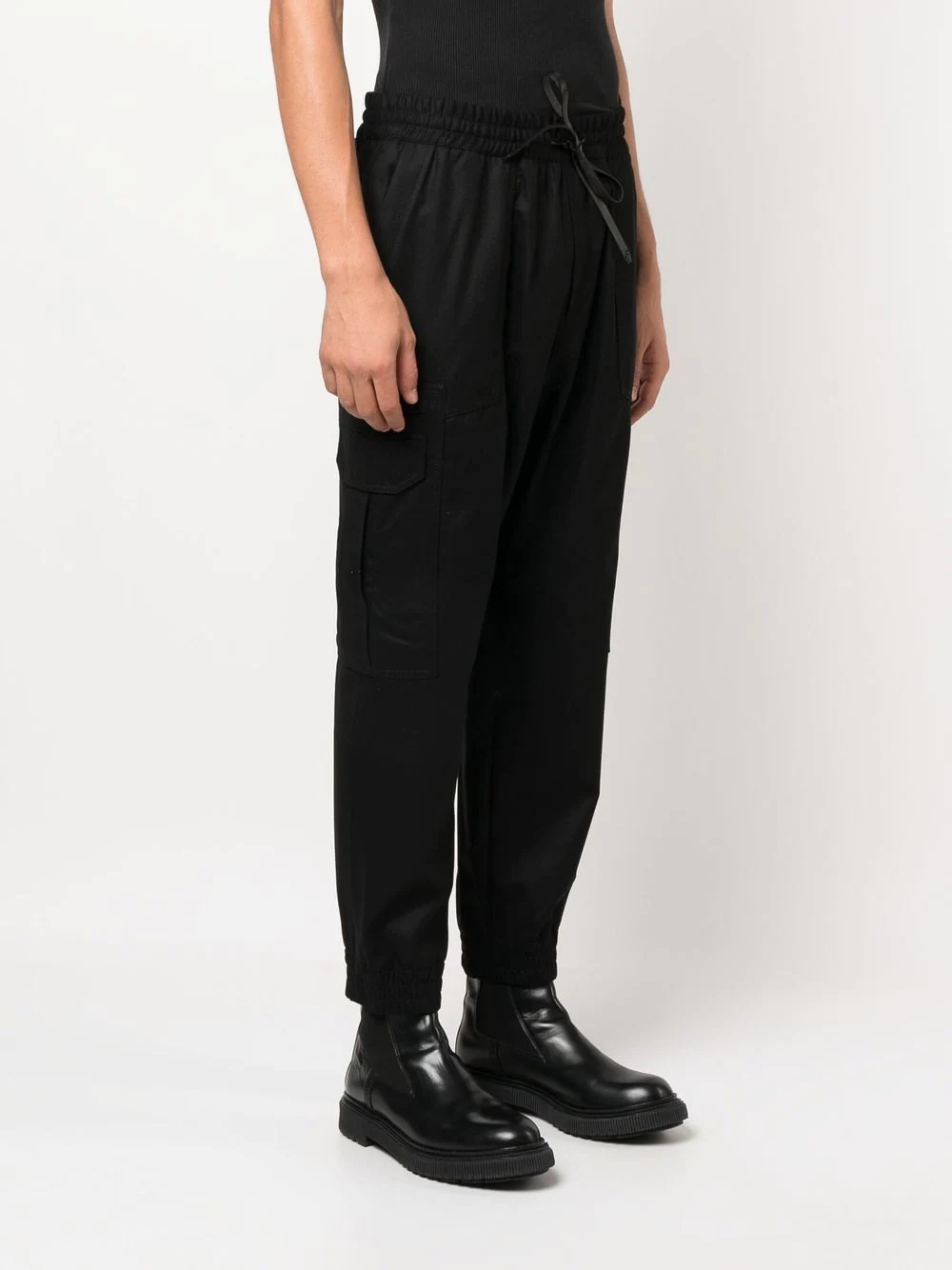 drawstring knitted trousers - 3