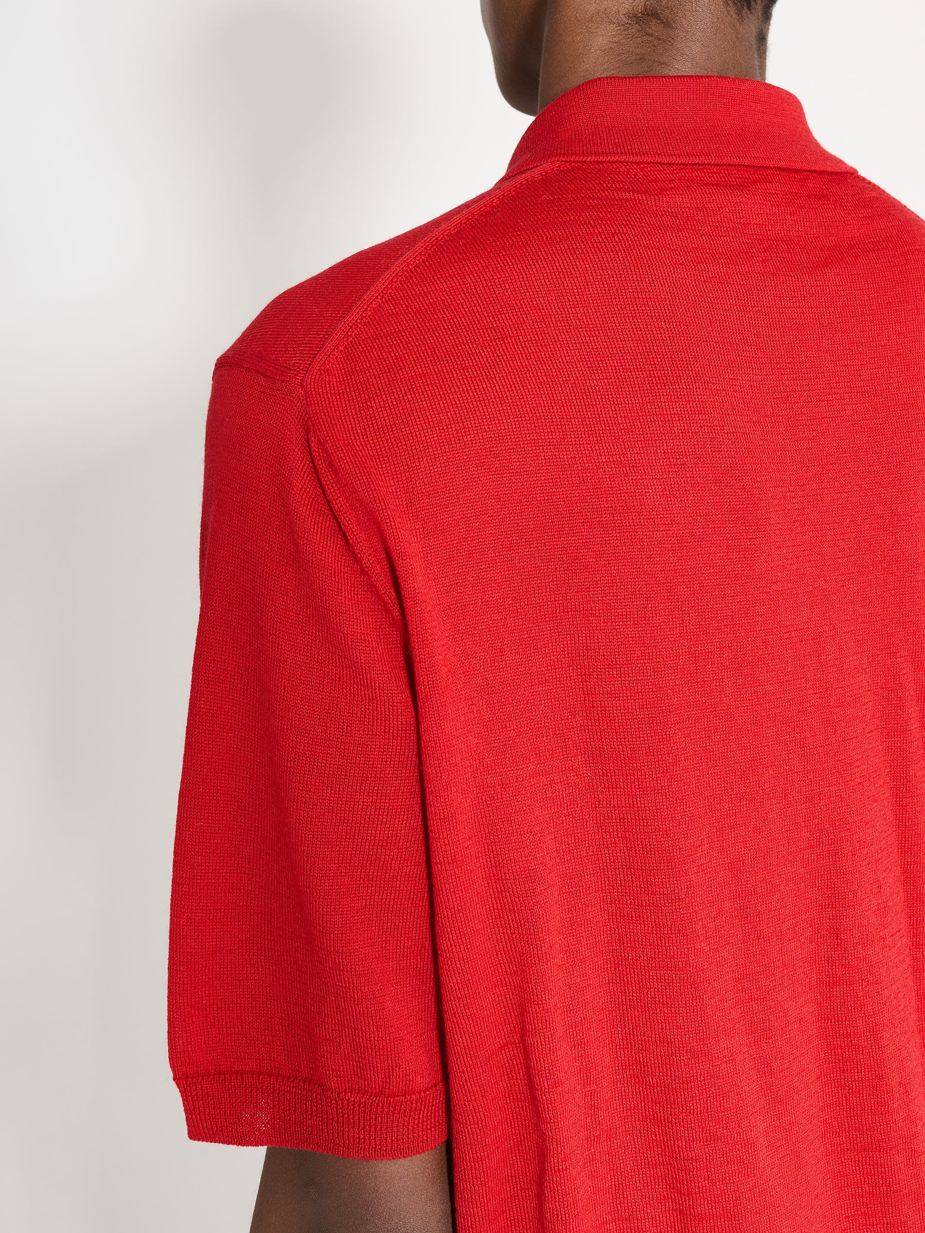 COMME DES GARÇONS PLAY POLO NECK SHORT SLEEVE SHIRT RED - 5