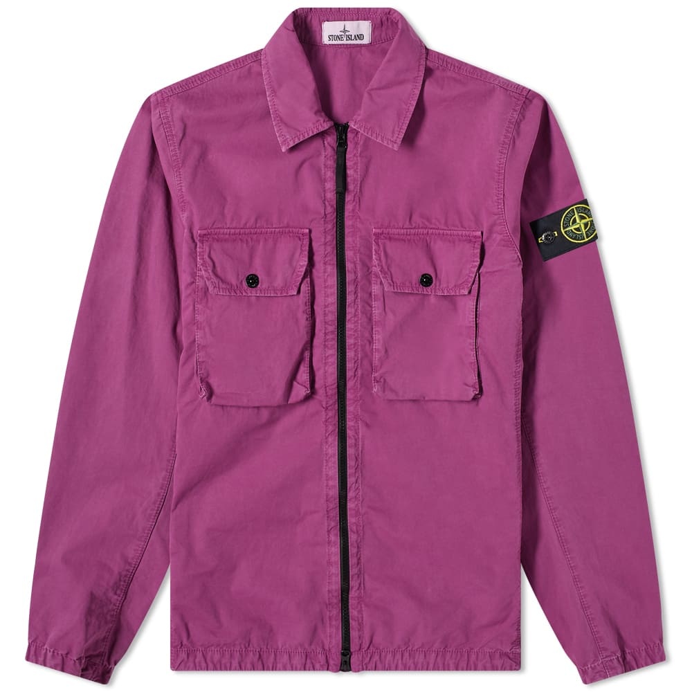 Stone Island 2 Pocket Brushed Cotton Shirt Jacket - 1